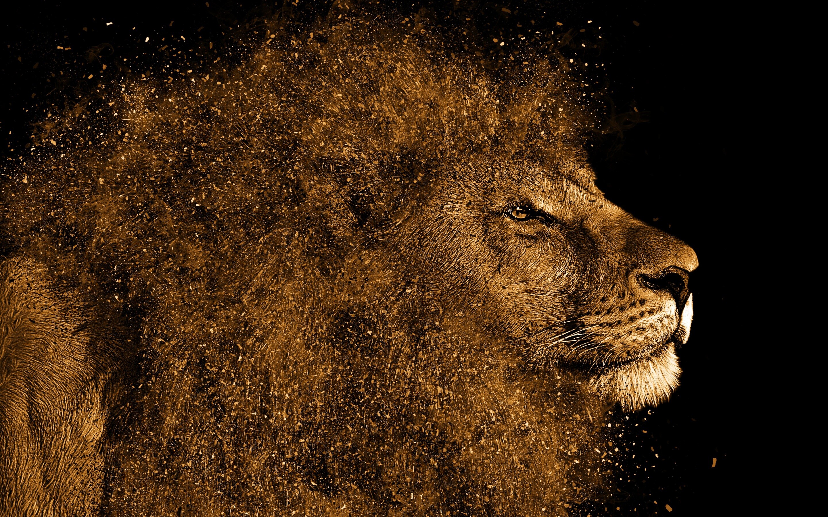 Lion art on MacBook Pro, Retina display, Stunning visuals, Artistic wallpaper, 2880x1800 HD Desktop