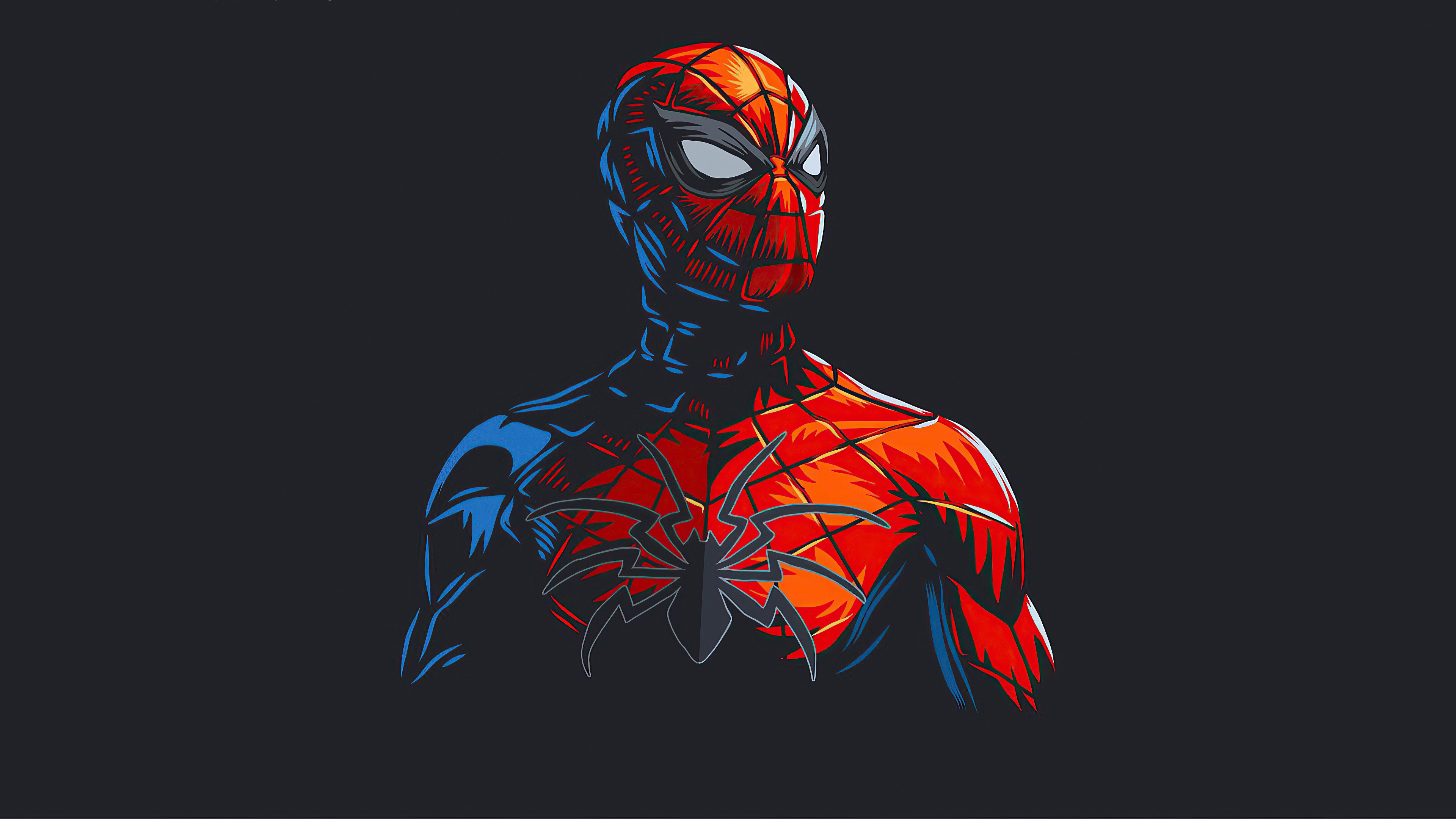 Spider-Man, spider chest emblem, comic book illustration, 4K Desktop wallpaper