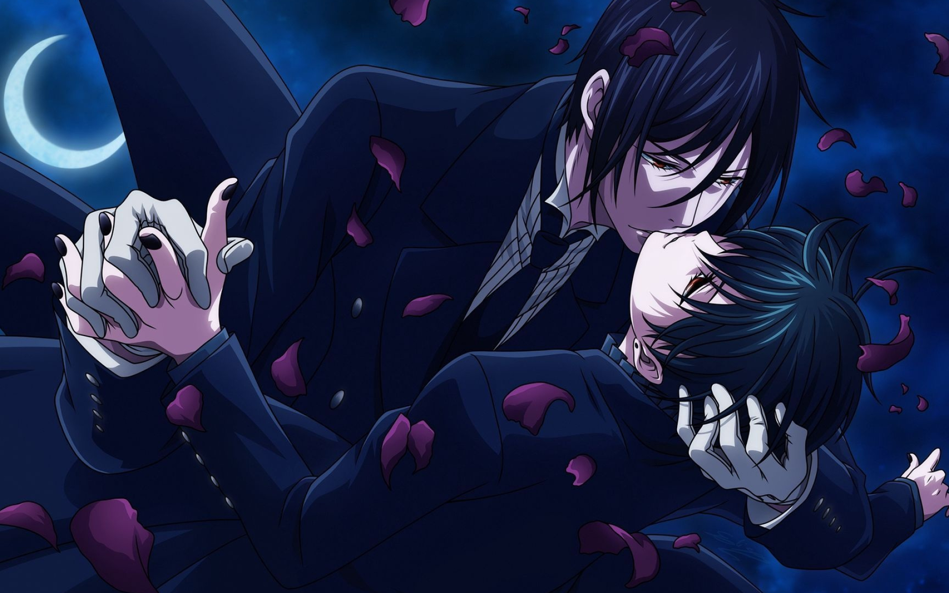 Black Butler, Ceil and Sebastian, Fan art, Dark and alluring, 1920x1200 HD Desktop