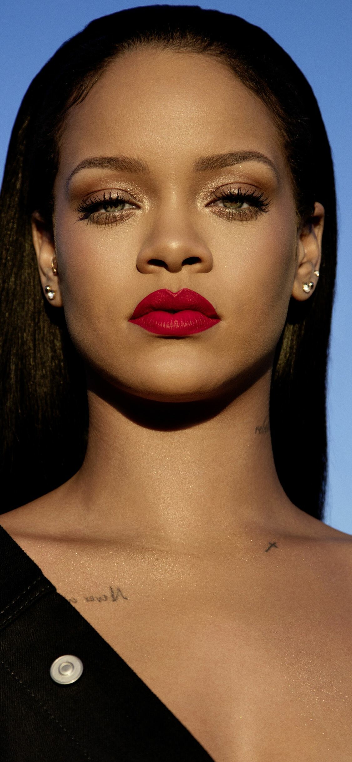 Rihanna, Face, Backgrounds, Top, 1130x2440 HD Phone