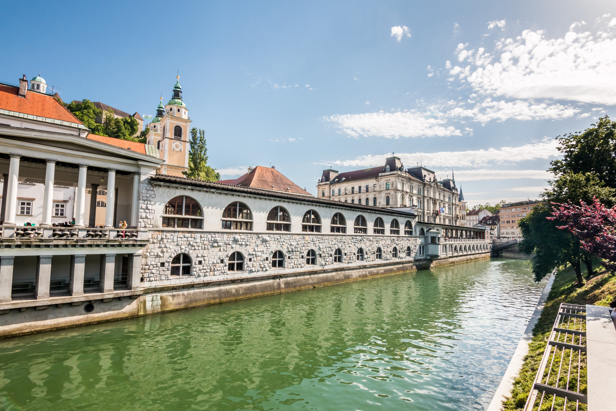 Plecnik's market, Ljubljanica river, Visit Slovenia, Ljubljana, 2000x1340 HD Desktop