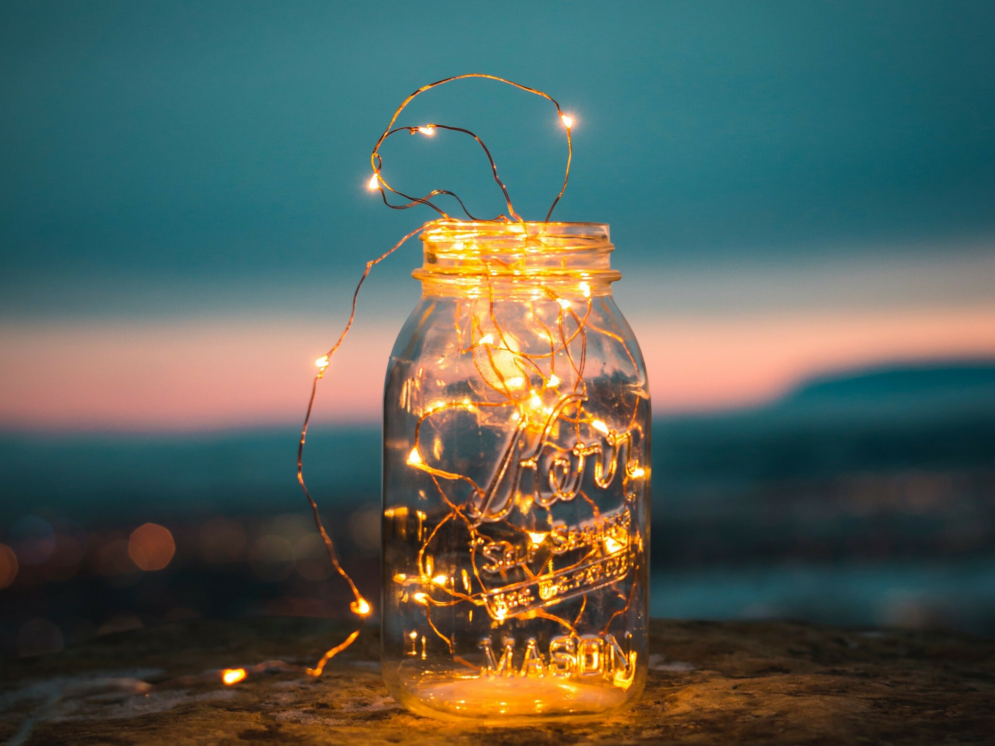 Jar light garland, Soft glow, Cozy atmosphere, Festive decorations, 2050x1540 HD Desktop