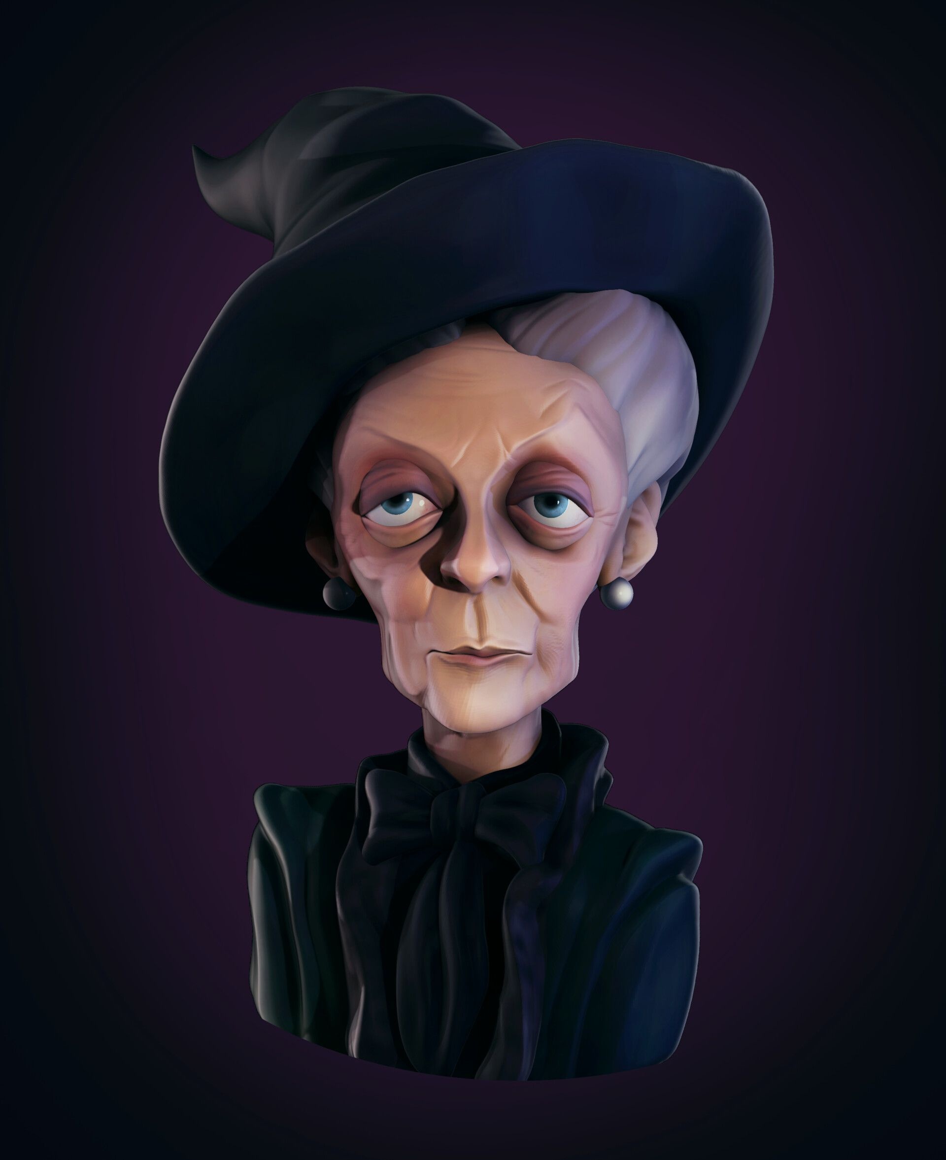 Professor McGonagall movie, Artistic portrayal, Harry Potter portrait, Stefan William artwork, 1920x2360 HD Phone