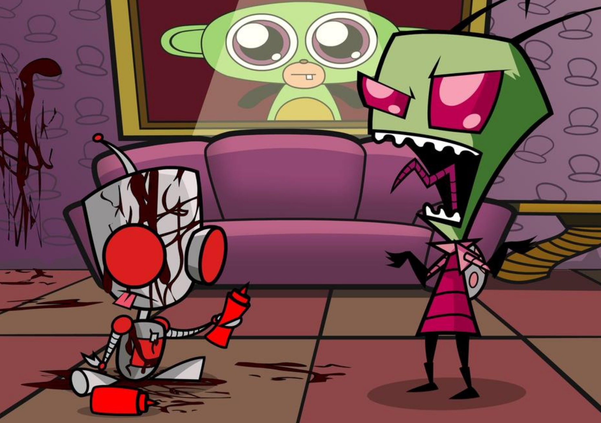 Zim and Bloody Gir, Invader ZIM Wallpaper, 2050x1440 HD Desktop