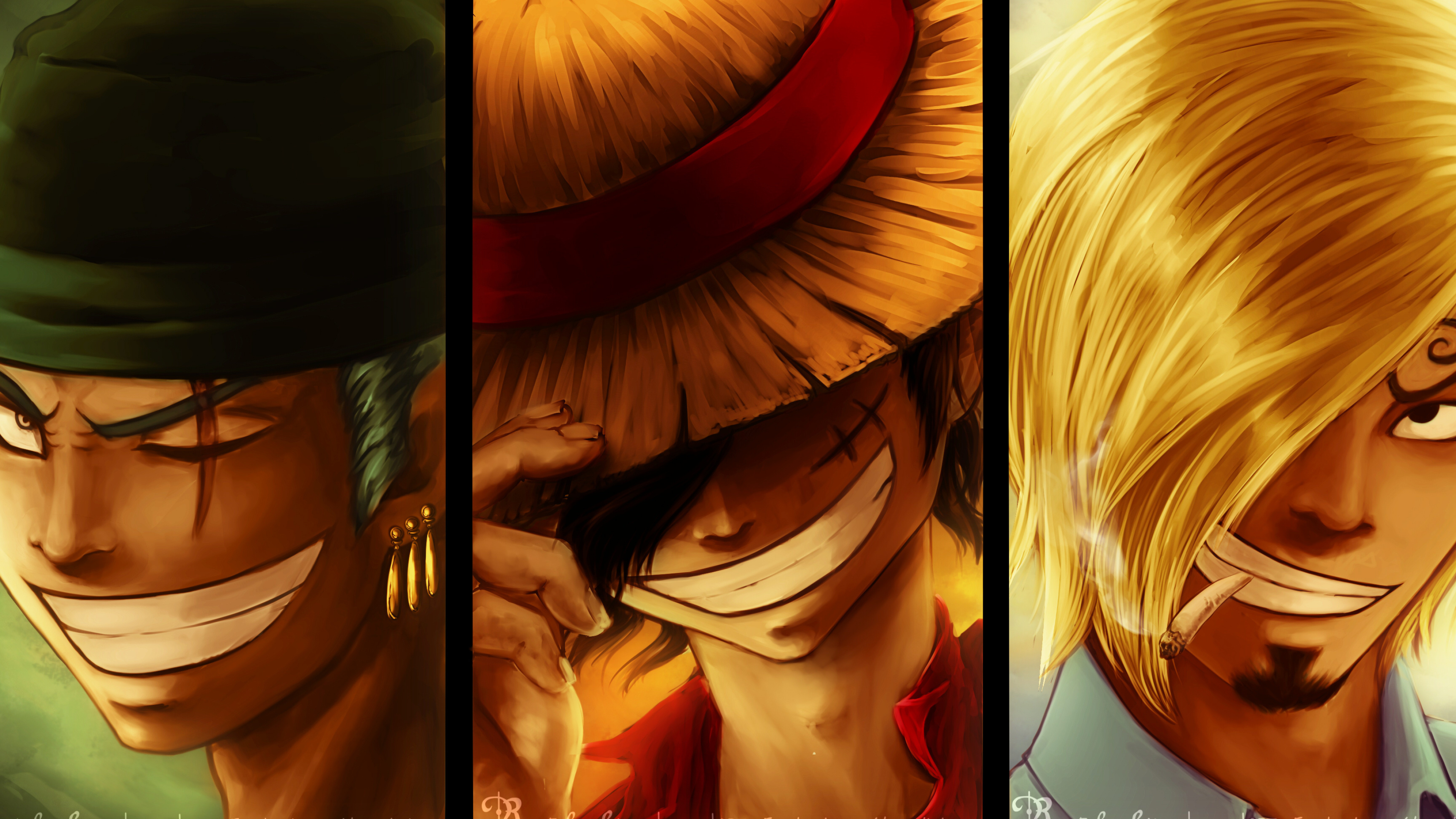 Monkey D. Luffy, Roronoa Zoro, Sanji, Resolution, 3840x2160 4K Desktop