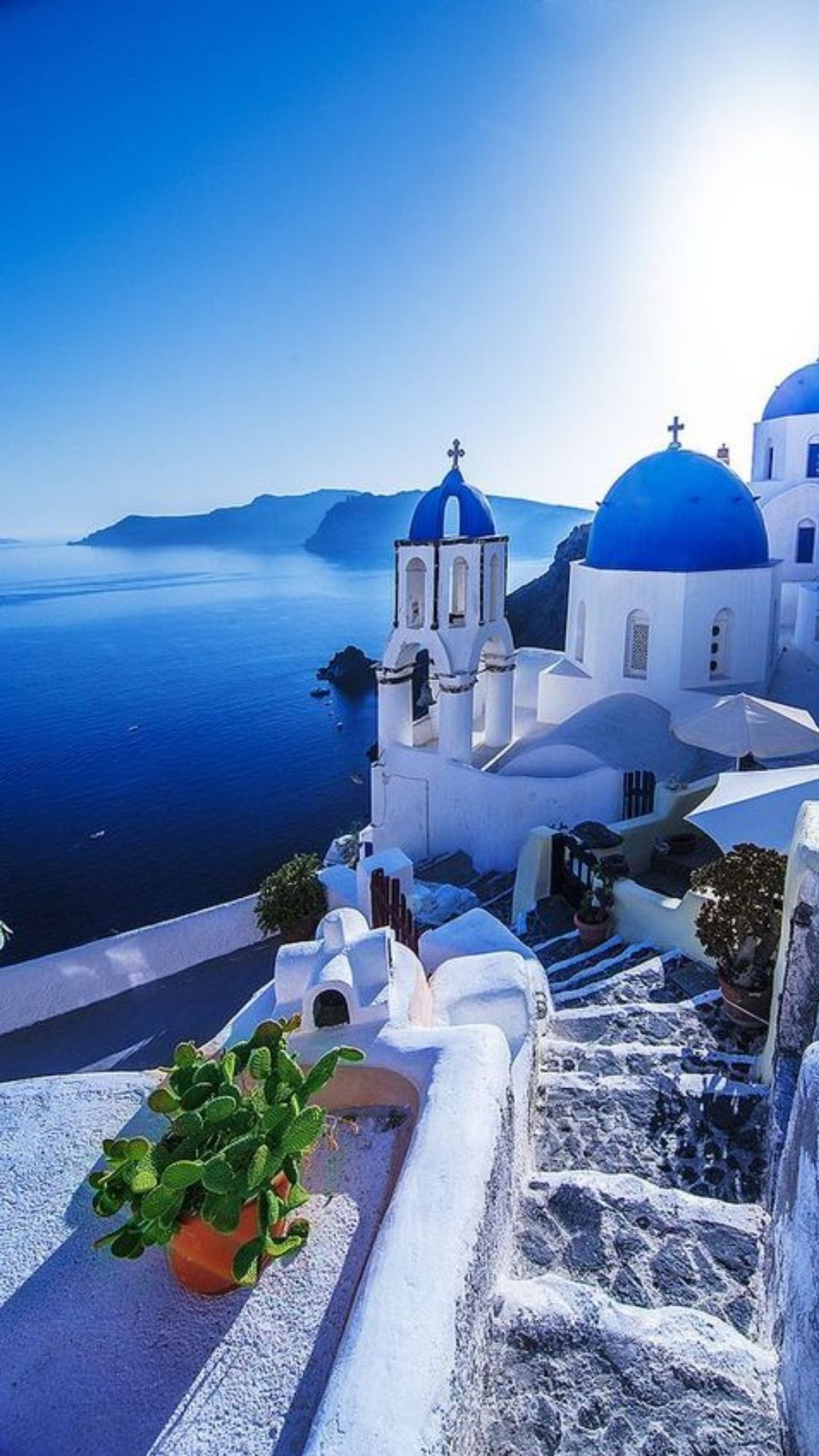 Blue Domes of Oia, Santorini, Desktop, iPhone, Mobile, 1080x1920 Full HD Phone