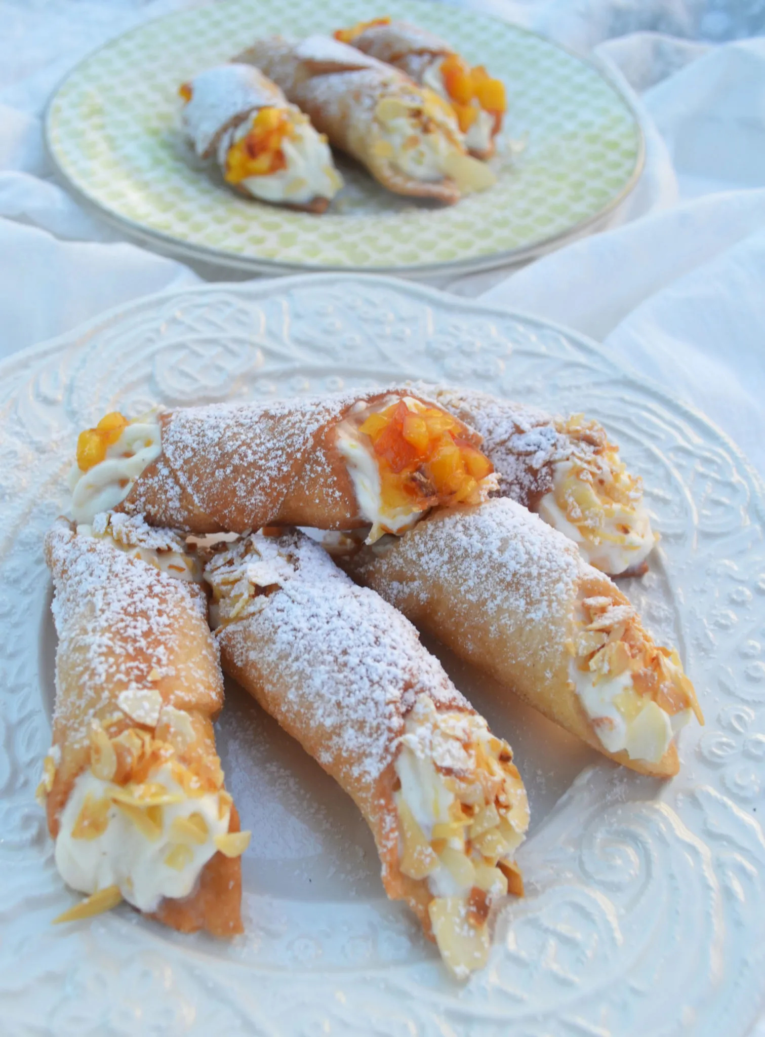 Peach ricotta filling, Love at first bite, Cannoli perfection, Scrumptious treat, 1520x2050 HD Phone