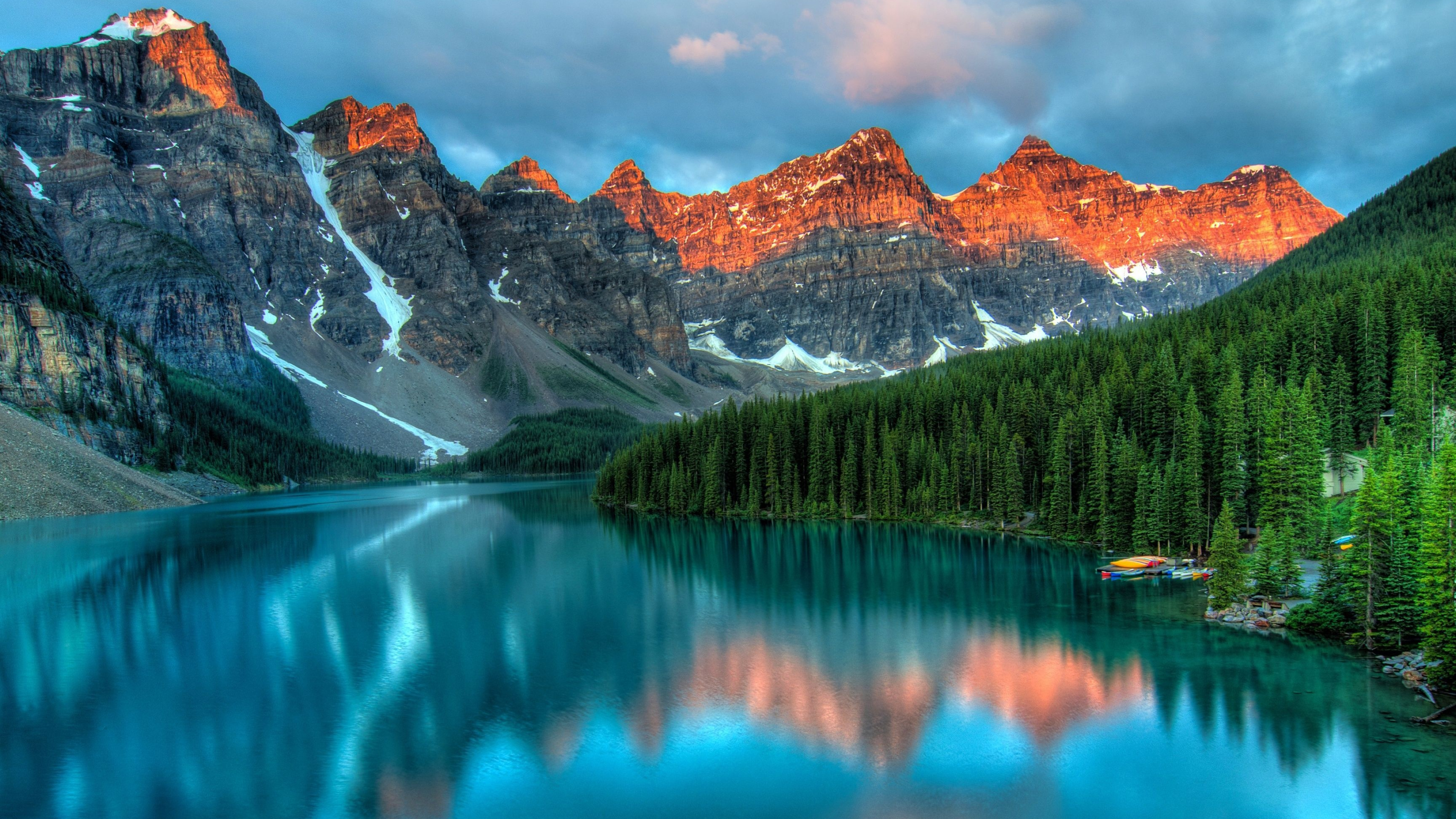 Mountain Lake, Nature, Scenic Beauty, Tranquil Waters, Majestic Peaks, 3840x2160 4K Desktop