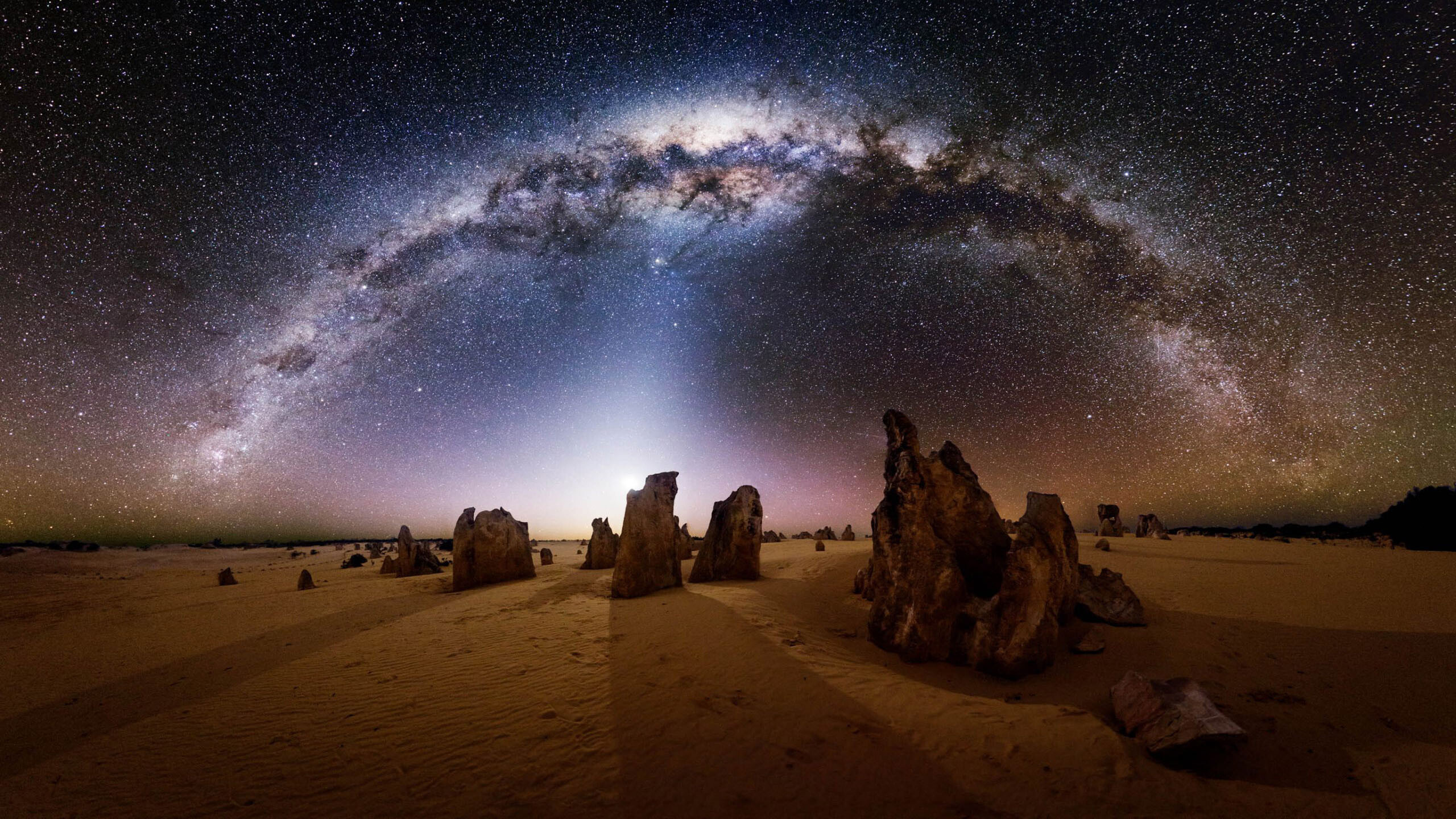 Nambung National Park, Milky Way Wallpaper, 2560x1440 HD Desktop