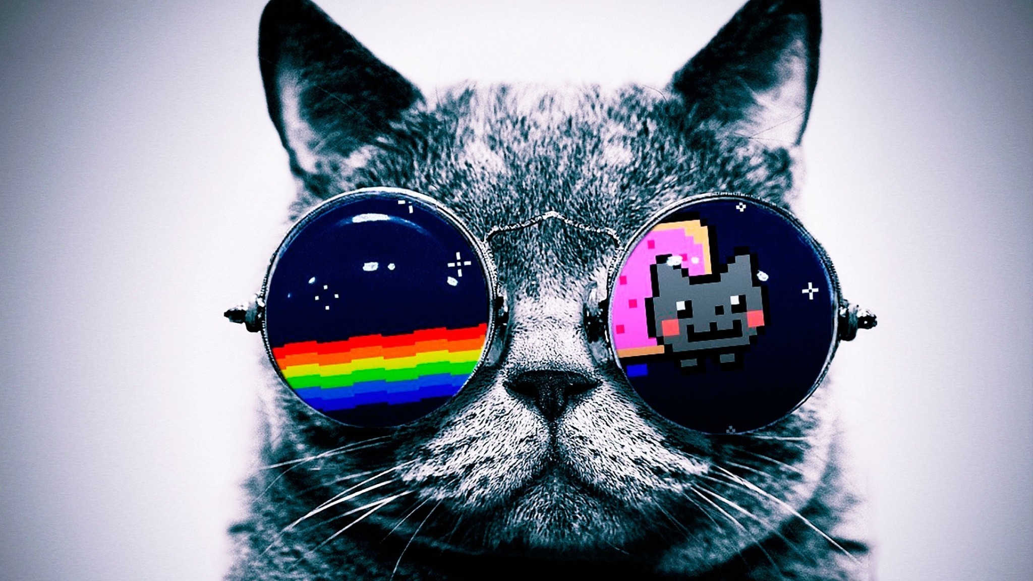 Galaxy Cat, Captivating wallpapers, Cosmic art, Stellar photos, 2050x1160 HD Desktop