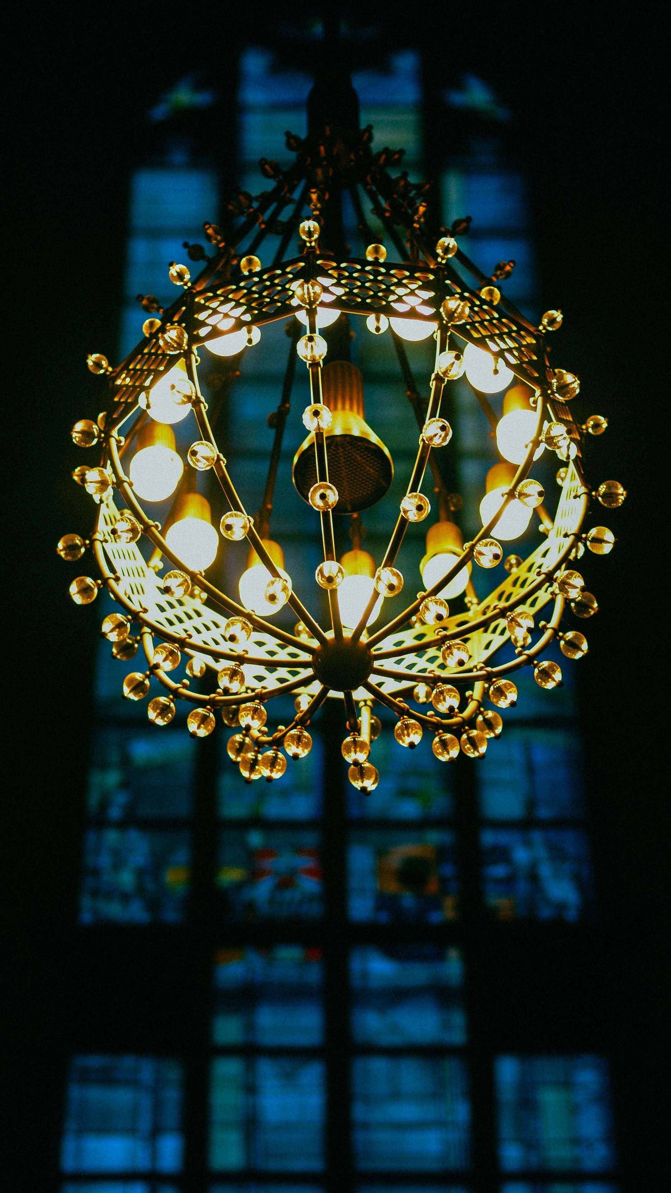 Phone wallpaper, 4k image, Chandelier lamp, Elegant illumination, 2160x3840 4K Phone