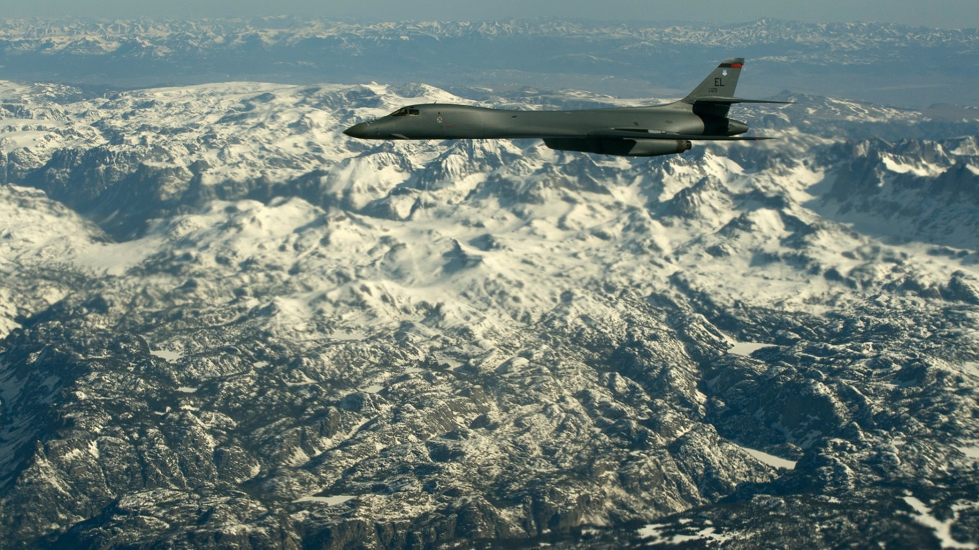 Rockwell B-1 Lancer, black plane, military aircraft, landscape, 1920x1080 Full HD Desktop