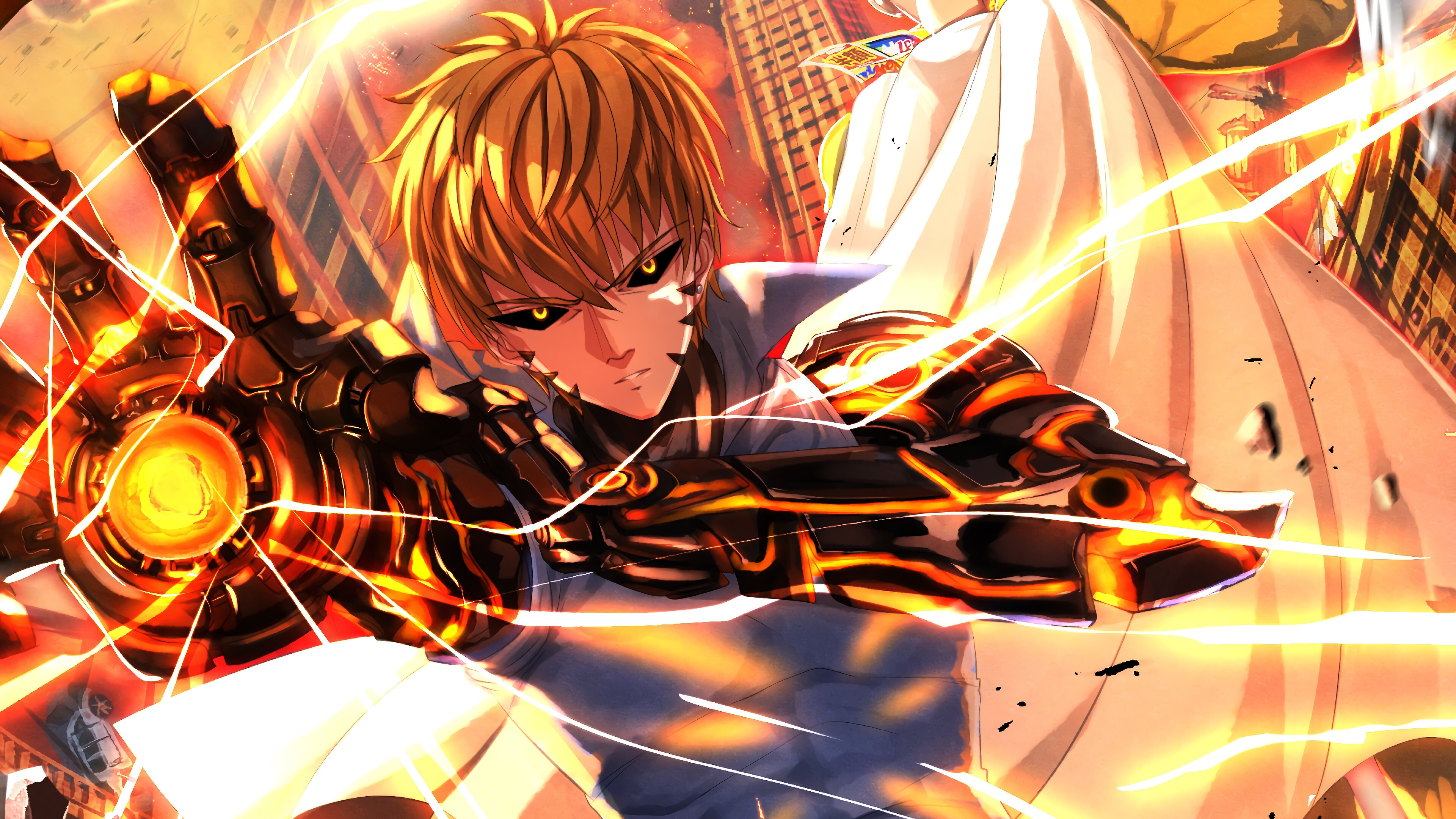 Genos - Anime hero, One Punch Man, Wallpaper collection, 3840x2160 4K Desktop