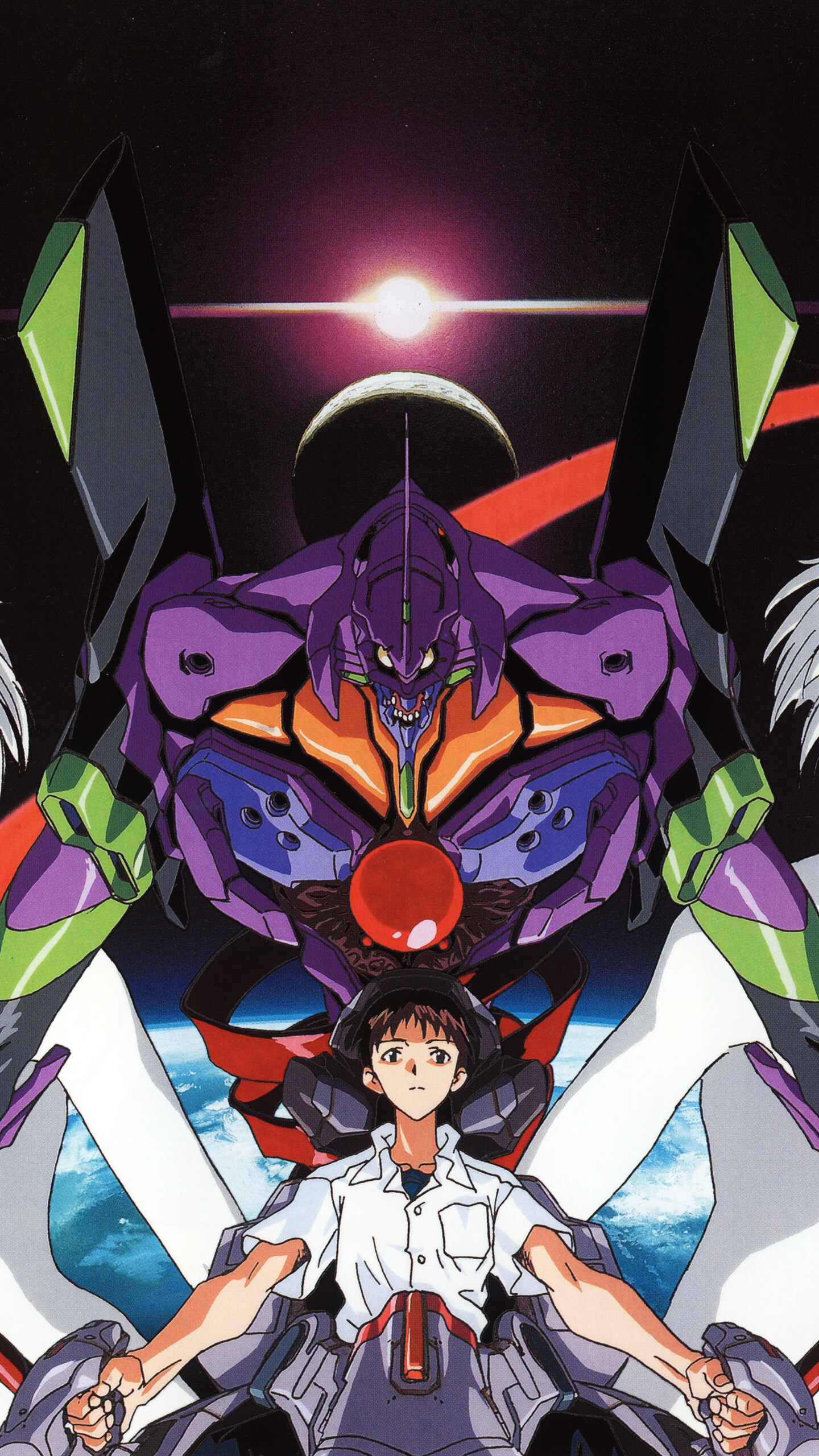 Eva 01 and Shinji Ikari, Neon Genesis Evangelion Wallpaper, 1440x2560 HD Phone