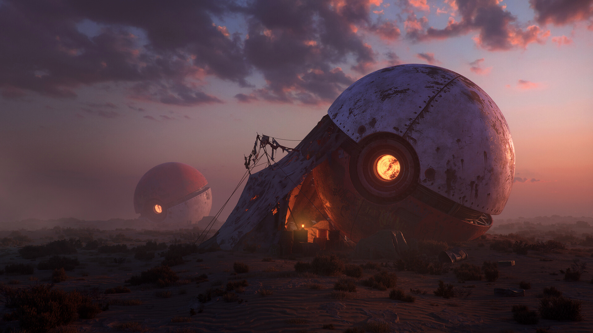 Post-apocalyptic pokeball, Filip Hodas, Best of wallpapers, Andriod and iOS, 1920x1080 Full HD Desktop