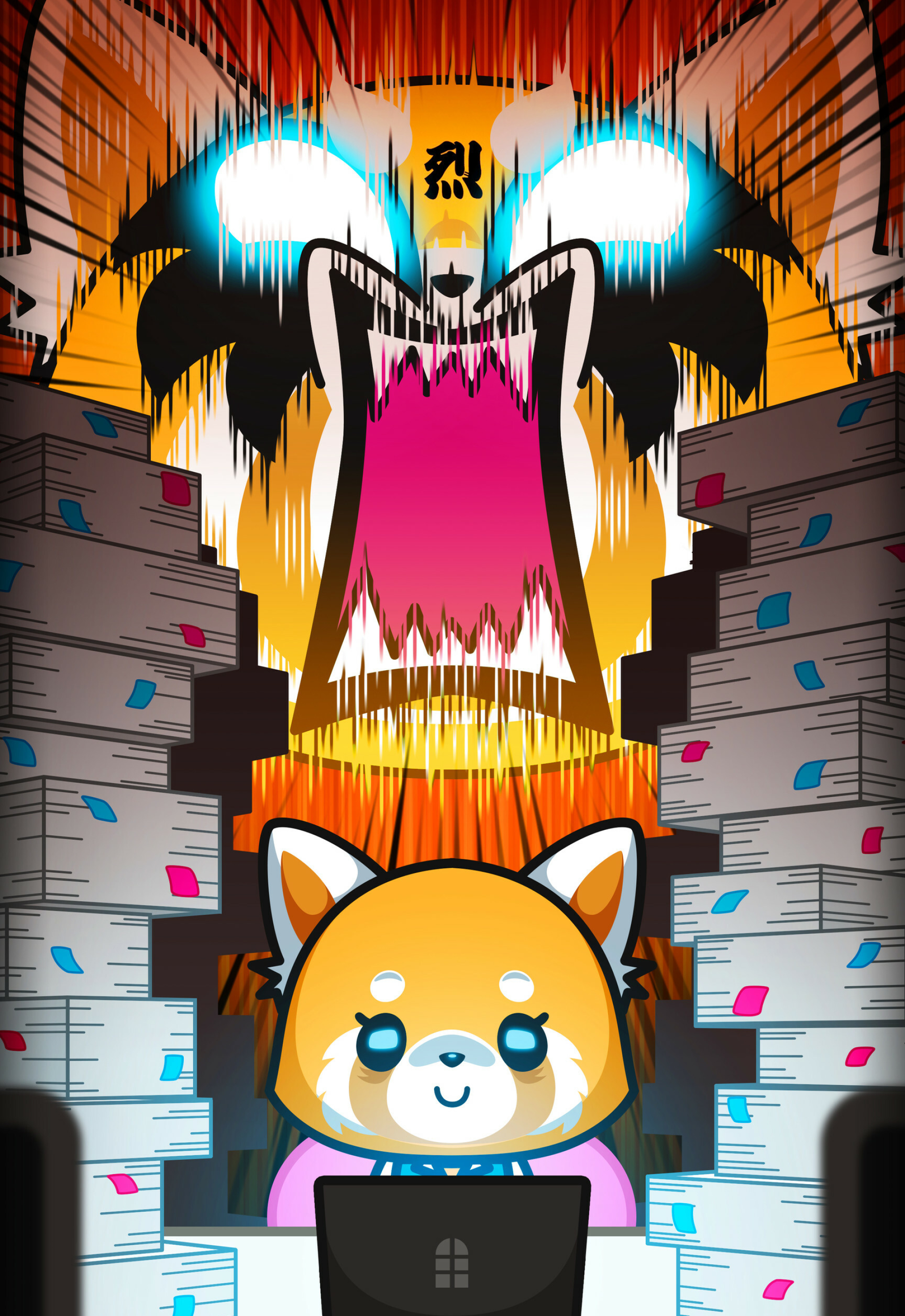 Aggretsuko, Artstation artwork, Striking visuals, Captivating art, 1920x2800 HD Phone