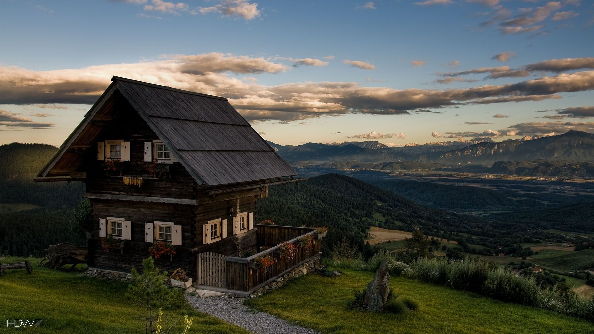 Country house, Mountain retreat, Nature's embrace, Scenic wonder, 1920x1080 Full HD Desktop