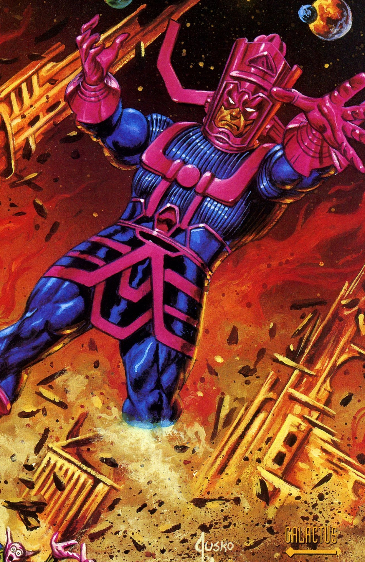 Gorgeous Galactus, Marvel art, Silver Surfer, Vibrant illustrations, 1440x2220 HD Phone