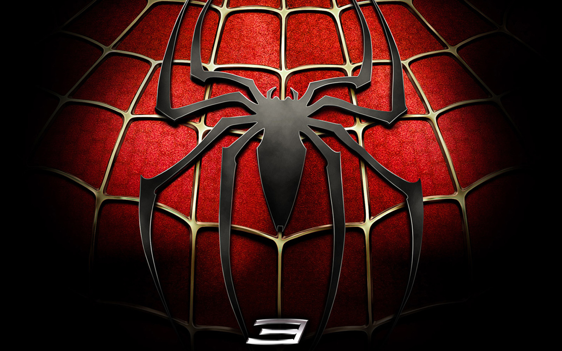 Spider-Man 3 movie logo, Spider-Man suit chest emblem, Silver web pattern texture, HD Desktop wallpaper