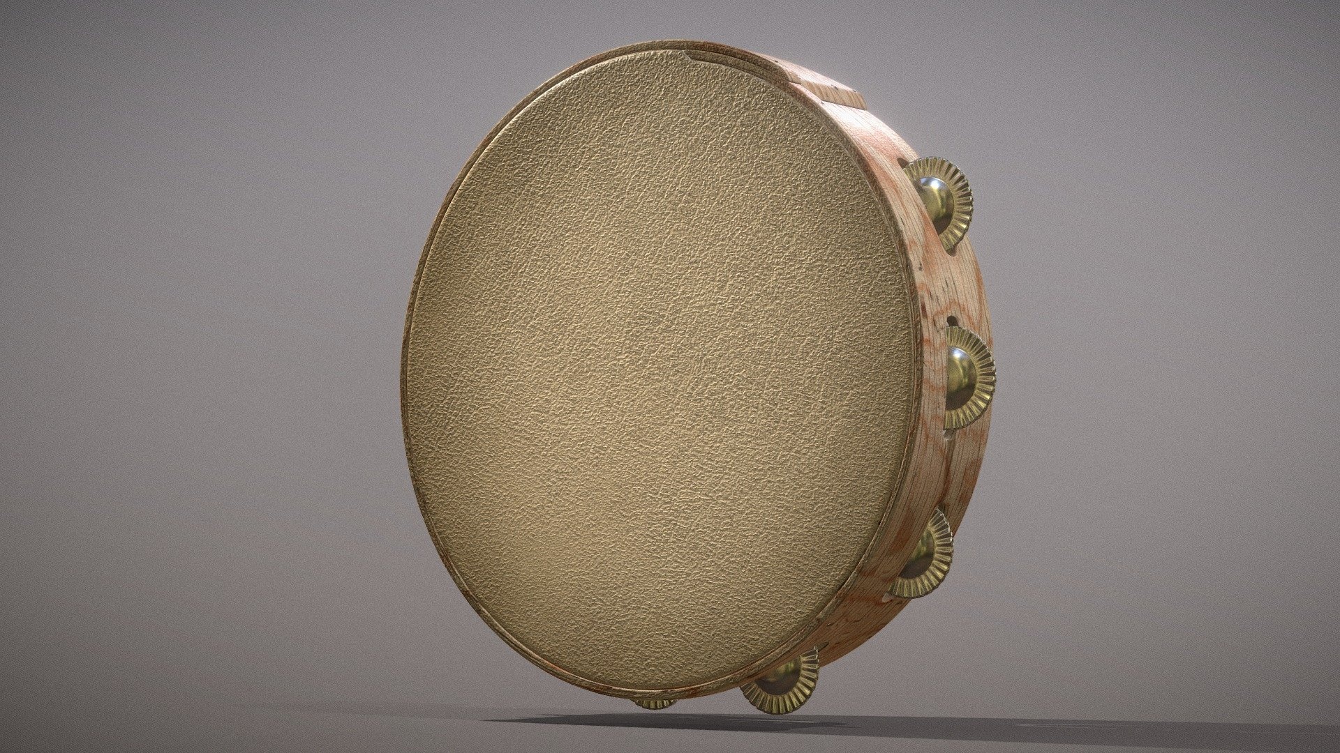 Eric Welvaert's tambourine, Masterful craftsmanship, Lifelike 3D model, Detailed design, 1920x1080 Full HD Desktop