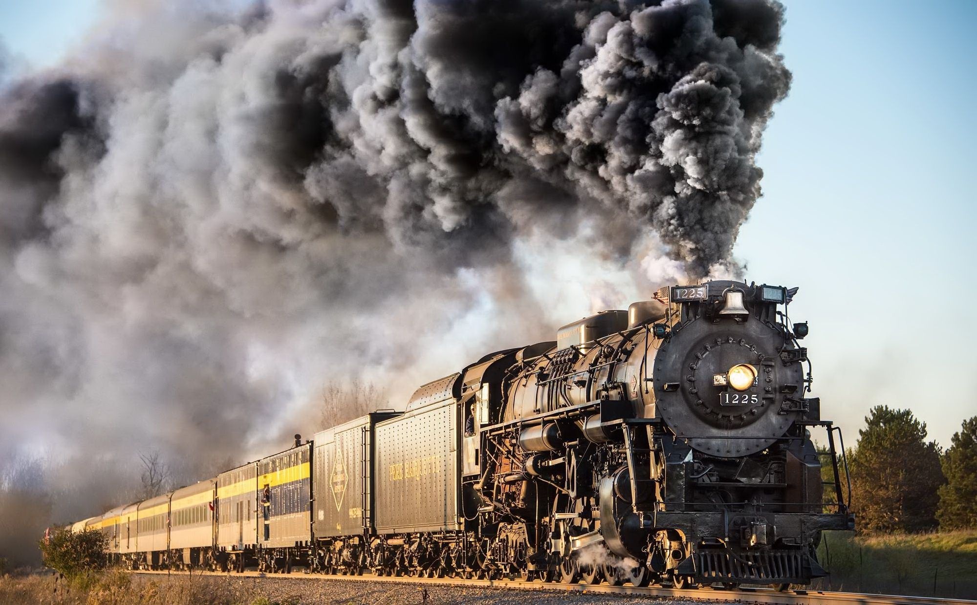 Smoke, Trains Wallpaper, 2000x1240 HD Desktop