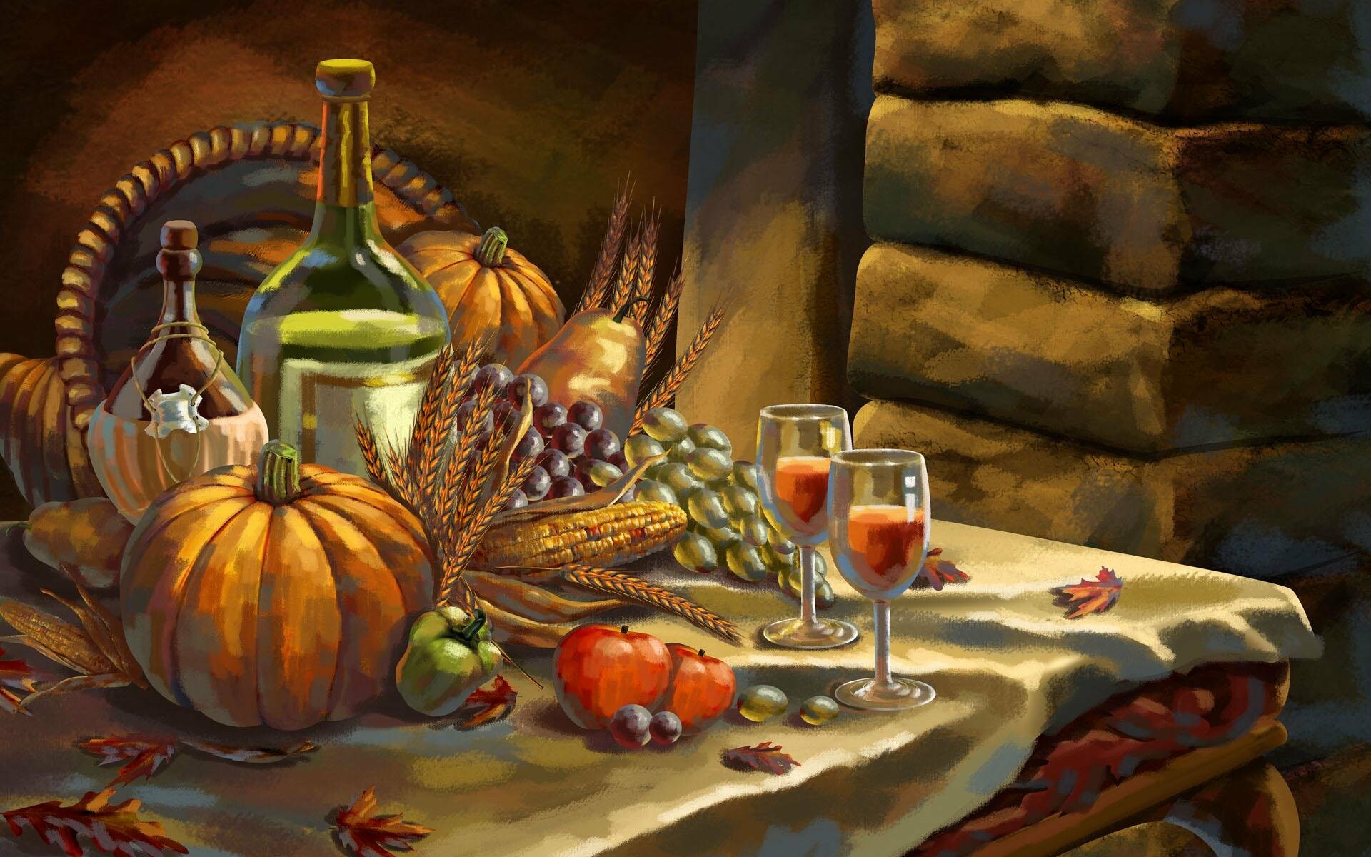 Painting, Thanksgiving Wallpaper, 1920x1200 HD Desktop