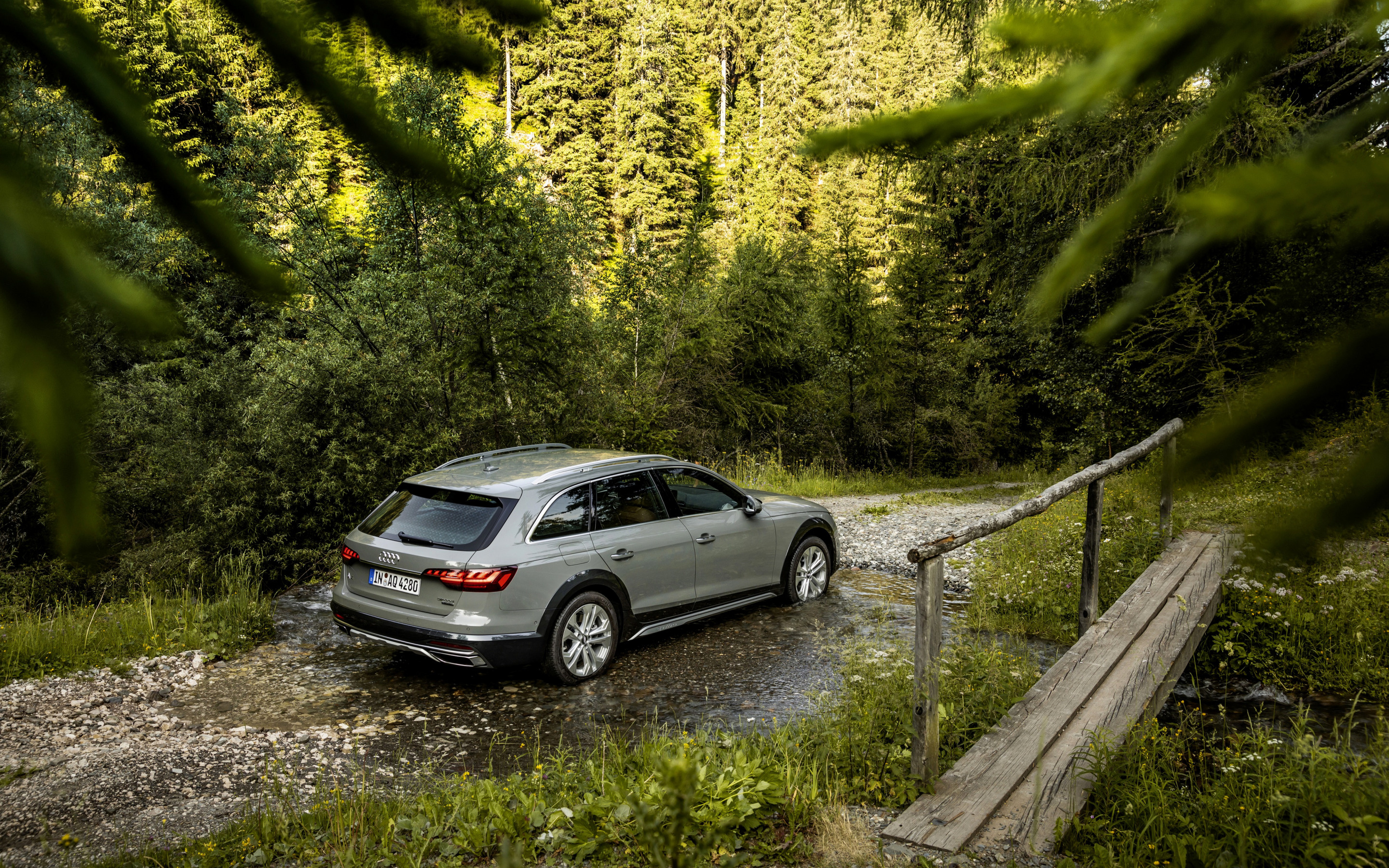 Audi A4 Allroad, Quattro 2019 exterior, Rear view, Grey, 2880x1800 HD Desktop