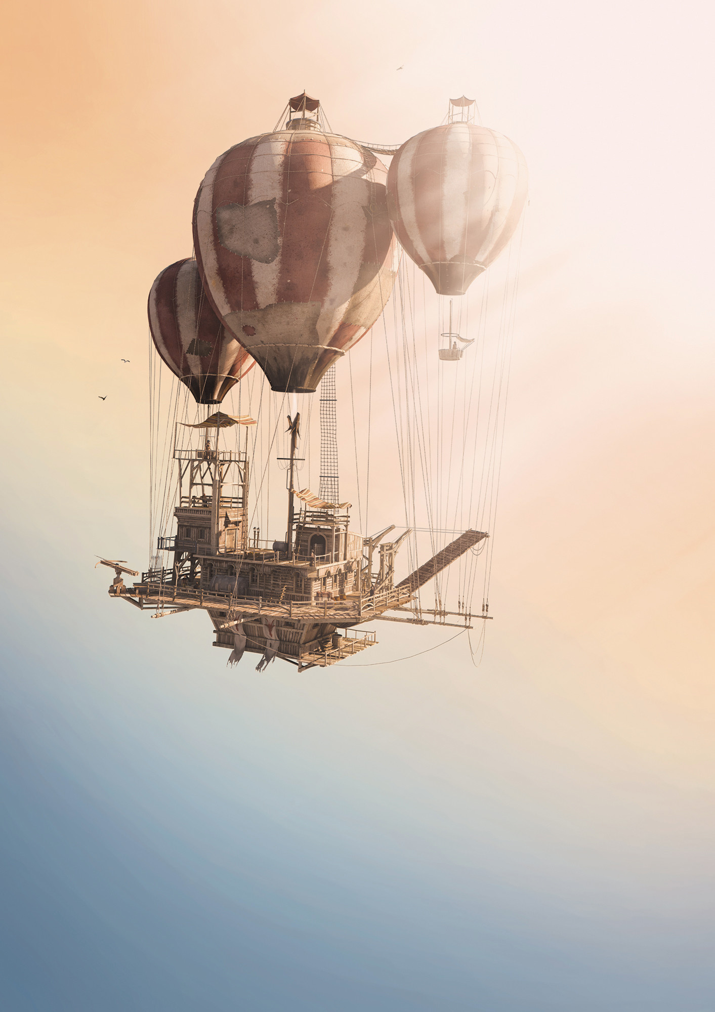 Hot air balloon art, Airship transport, Colorful skies, Atmospheric adventure, 1420x2000 HD Phone