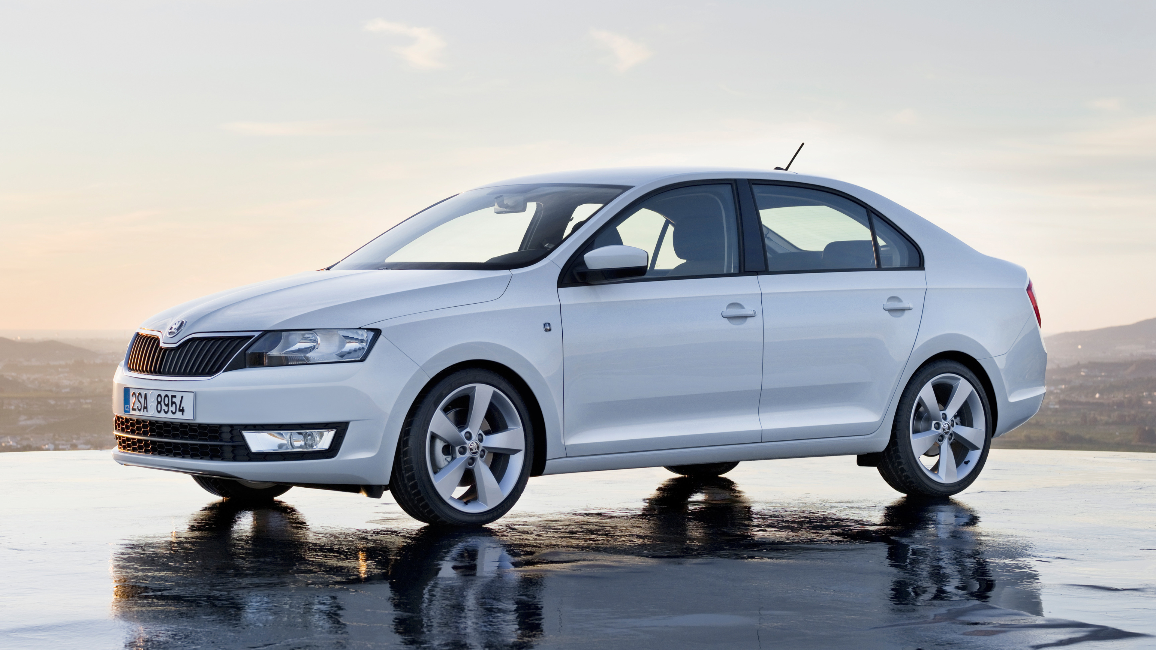 Skoda Rapid, Sleek design, Rapid acceleration, Dynamic performance, 3840x2160 4K Desktop