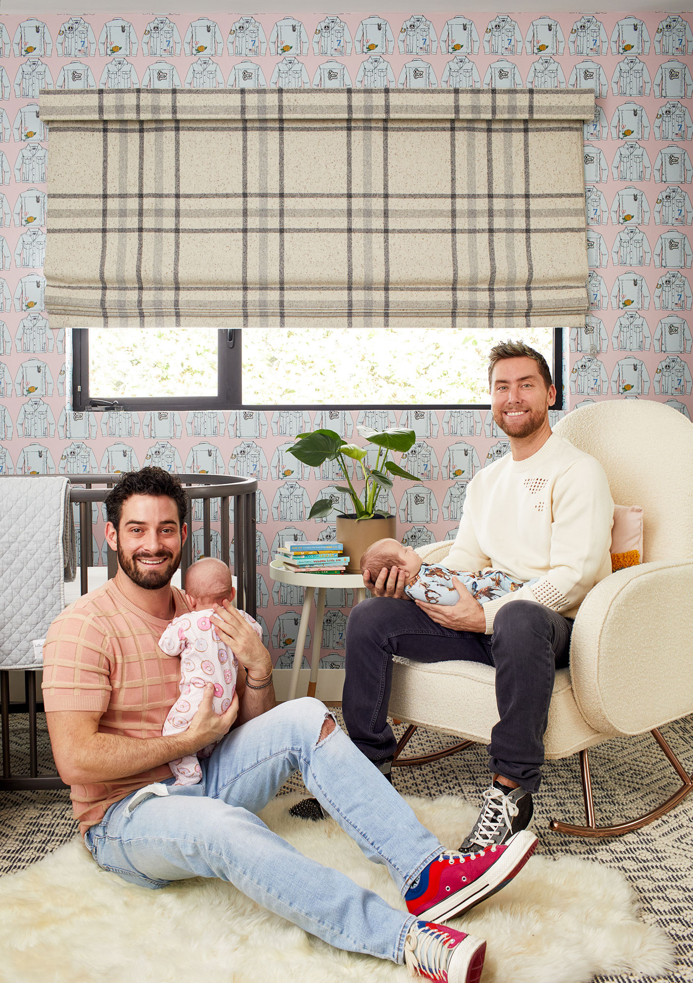 Lance Bass, Michael Turchin, Twin babies, Colorful nursery, 1410x2000 HD Phone