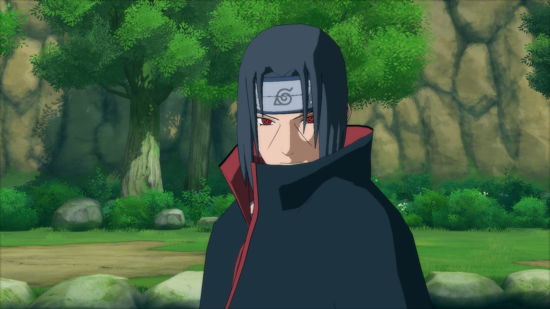 Itachi Uchiha, Akatsuki cloak, Sharingan eyes, Full HD Desktop wallpaper