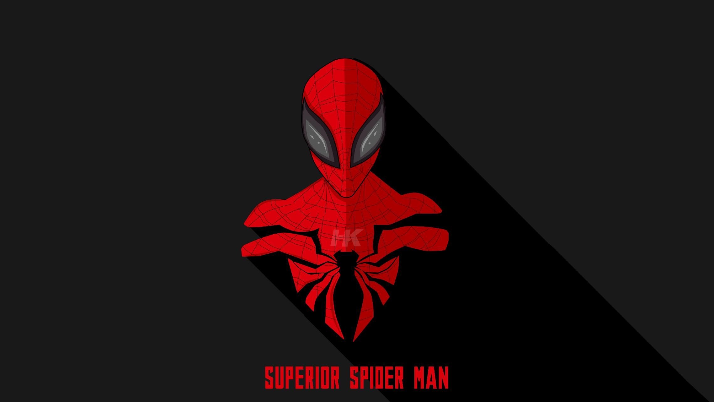 Superior Spider-Man, SUPERIOR SPIDER MAN, red spider emblem, HD Desktop wallpaper