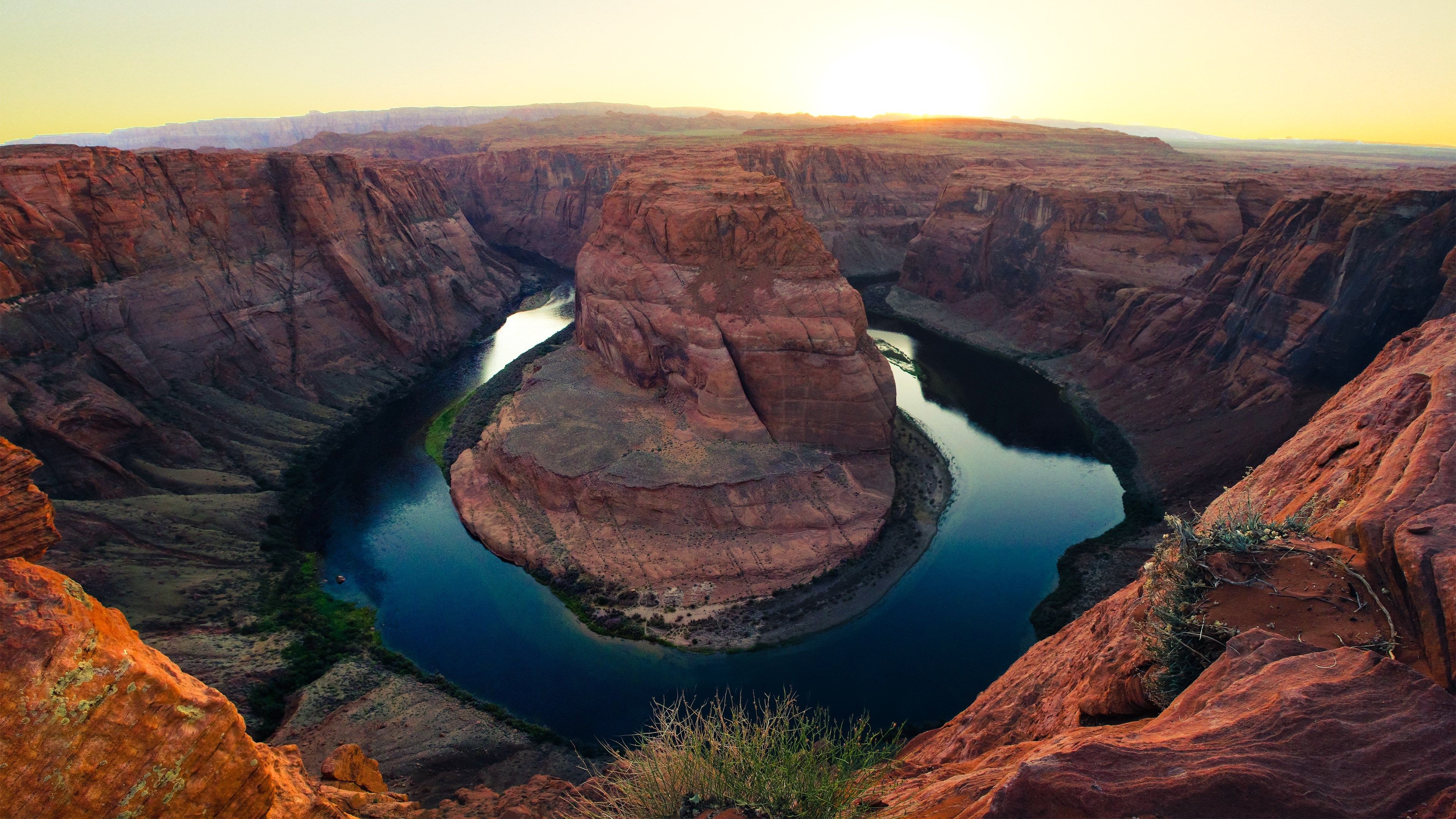 4K full HD wallpaper, Sunset, Horseshoe bend, Arizona, 3840x2160 4K Desktop