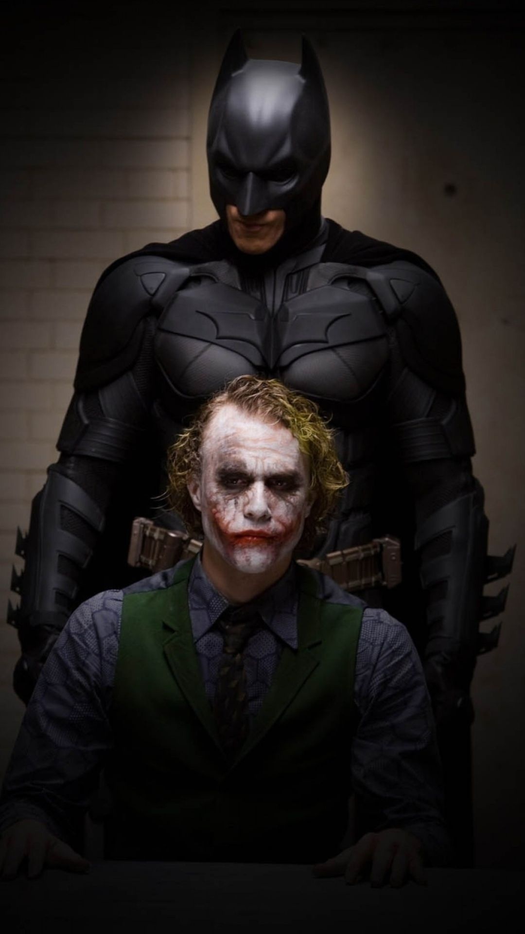 Batman and Joker, Heath Ledger Wallpaper, 1080x1920 Full HD Phone