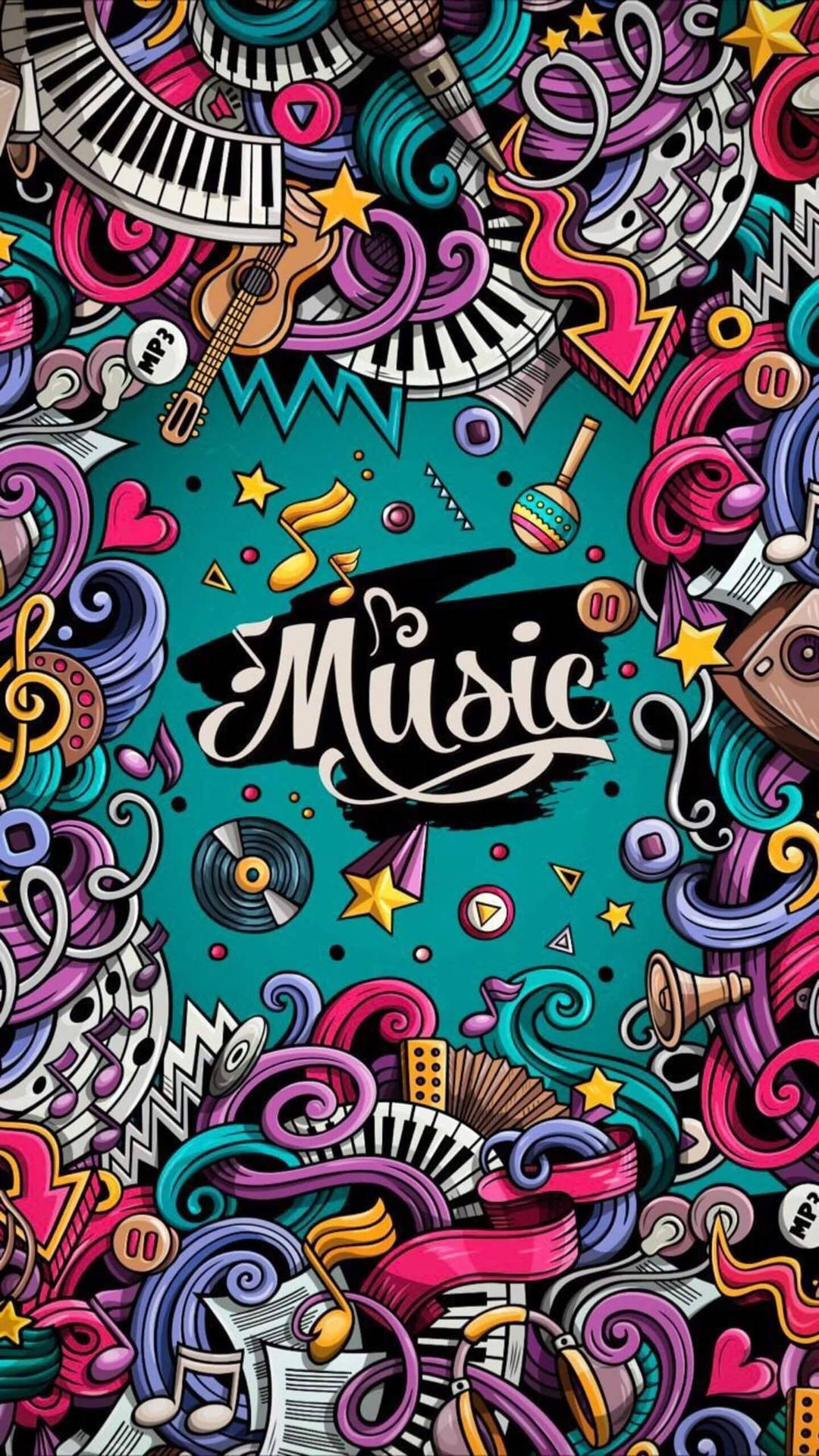 Music doodles, Cool Phone Backgrounds Wallpaper, 1080x1920 Full HD Phone