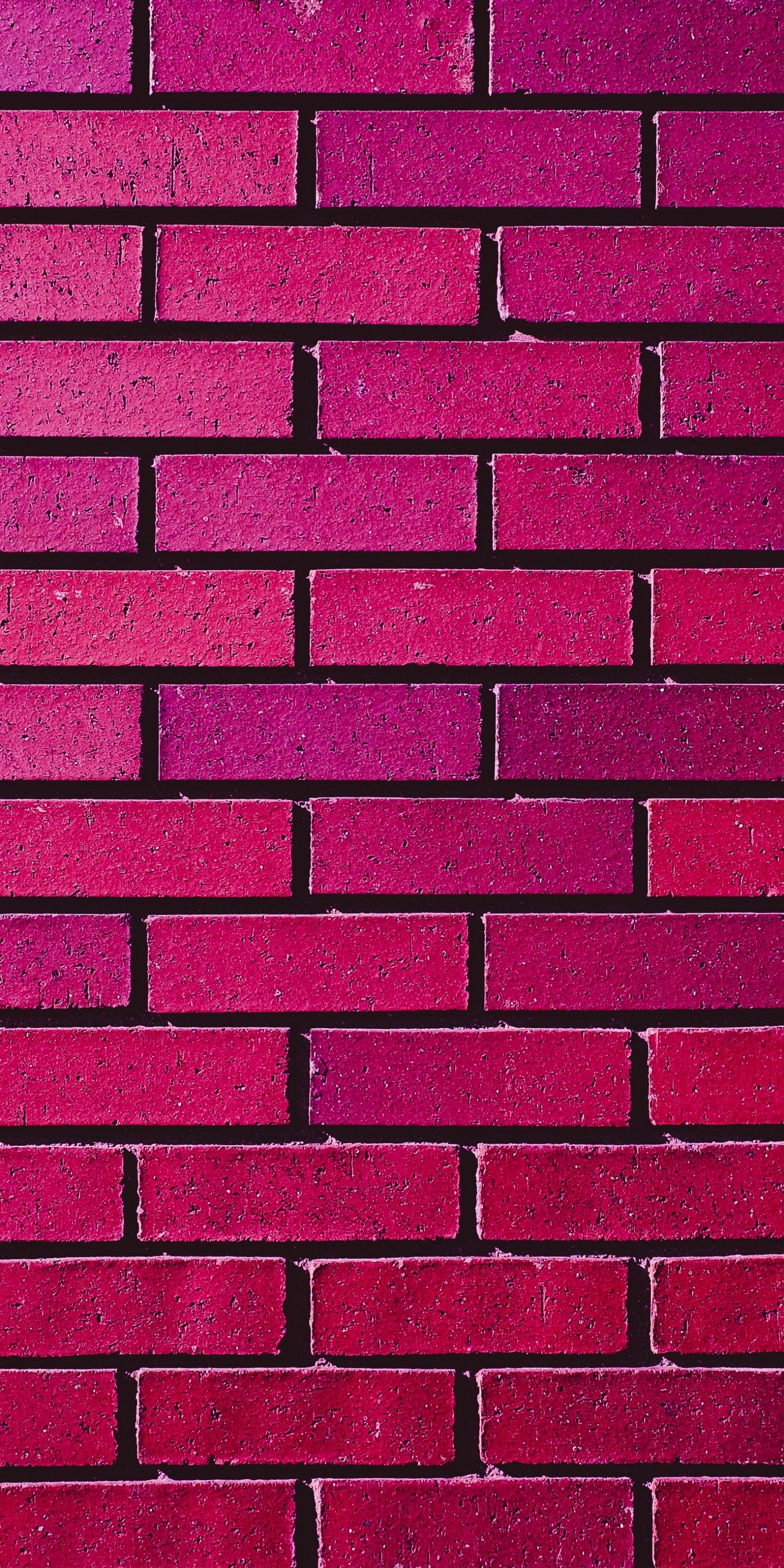 Brick wallpaper, Floral motif, Pink walls, Refreshing and vibrant, 1500x3000 HD Phone