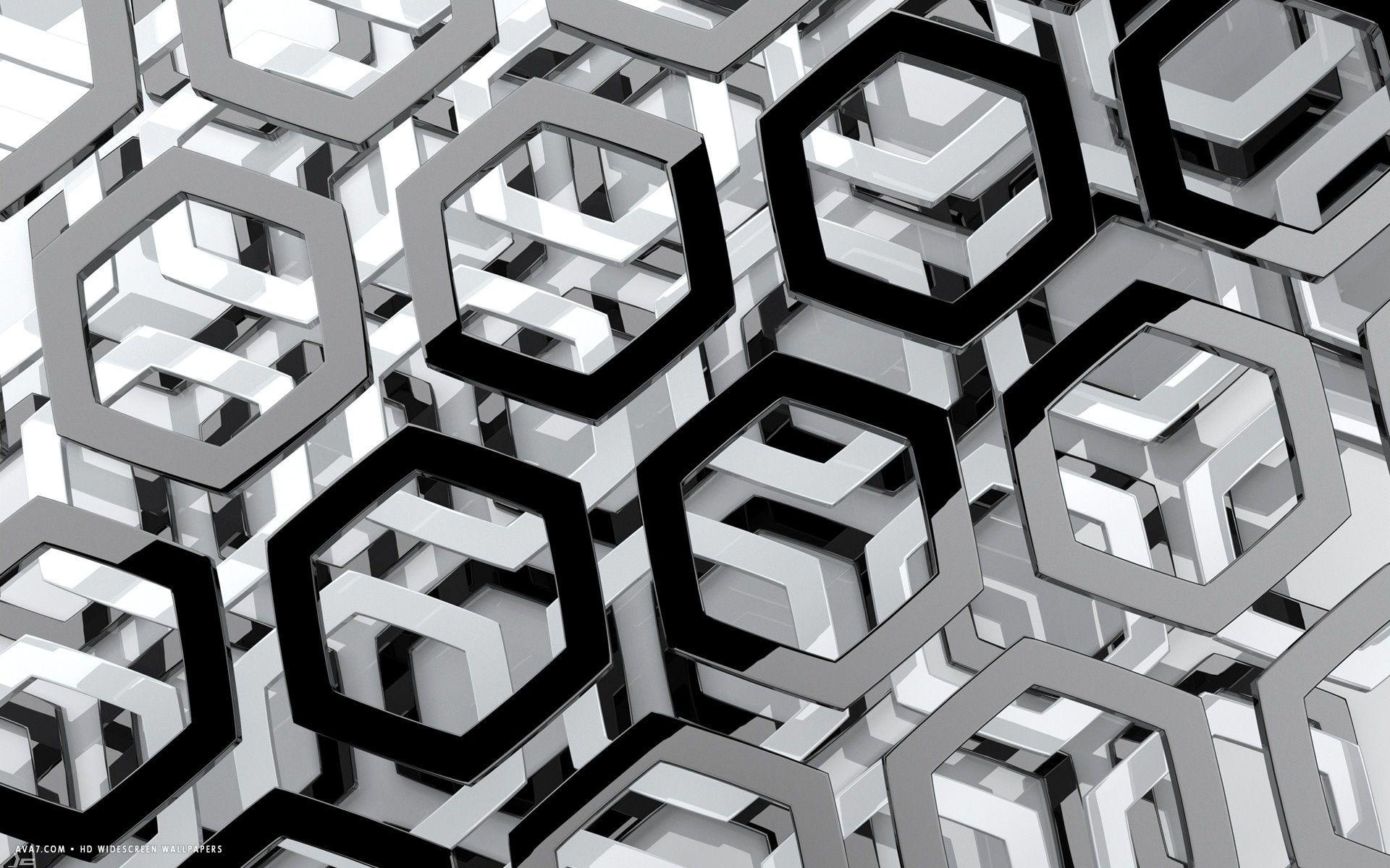 Hexagons, Silver Wallpaper, 1920x1200 HD Desktop