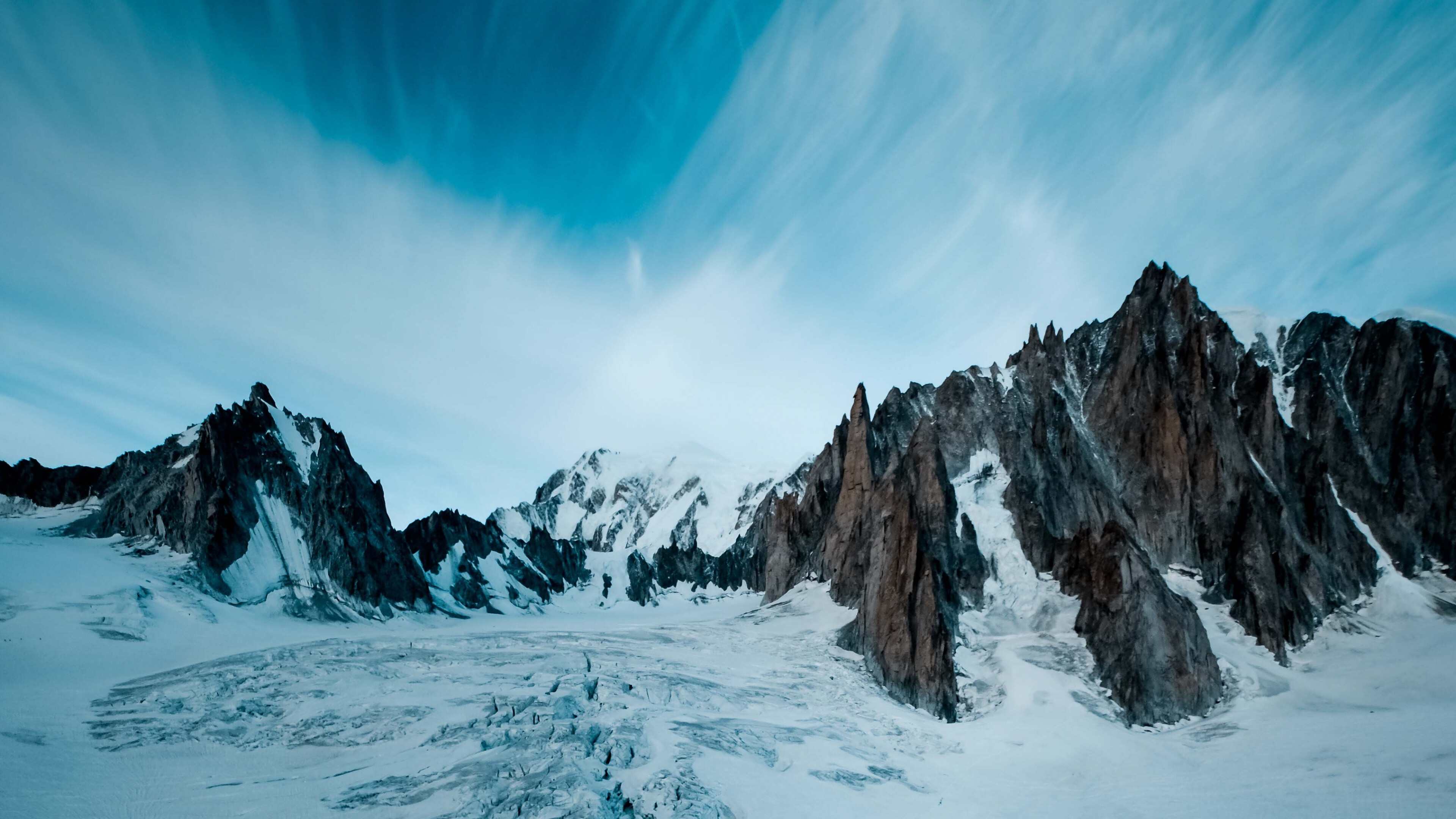 Glacier landscape hills, Mountains nature, 4K UHD wallpaper, 3840x2160 4K Desktop