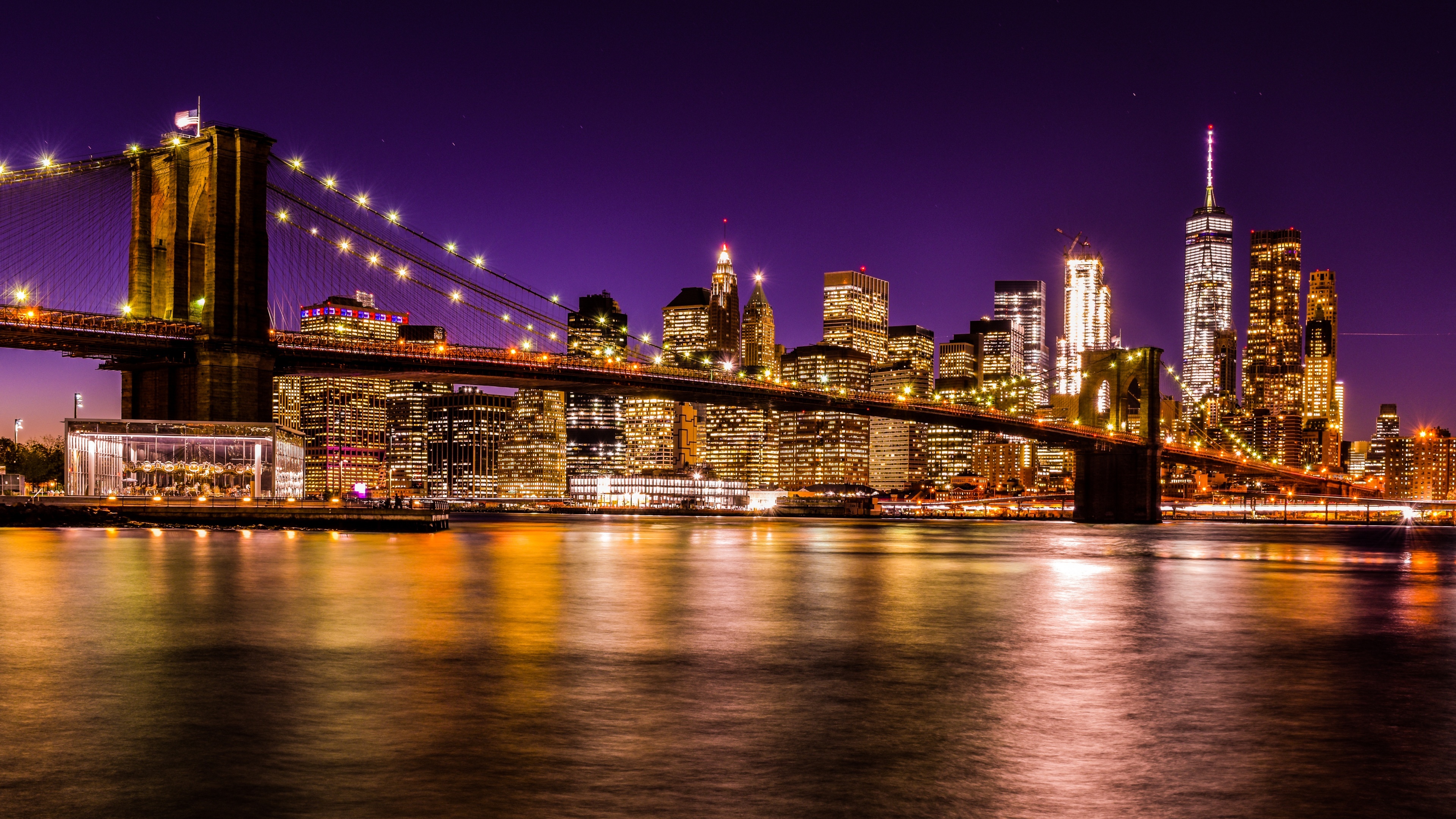 Brooklyn Bridge, New York Skyline Wallpaper, 3840x2160 4K Desktop