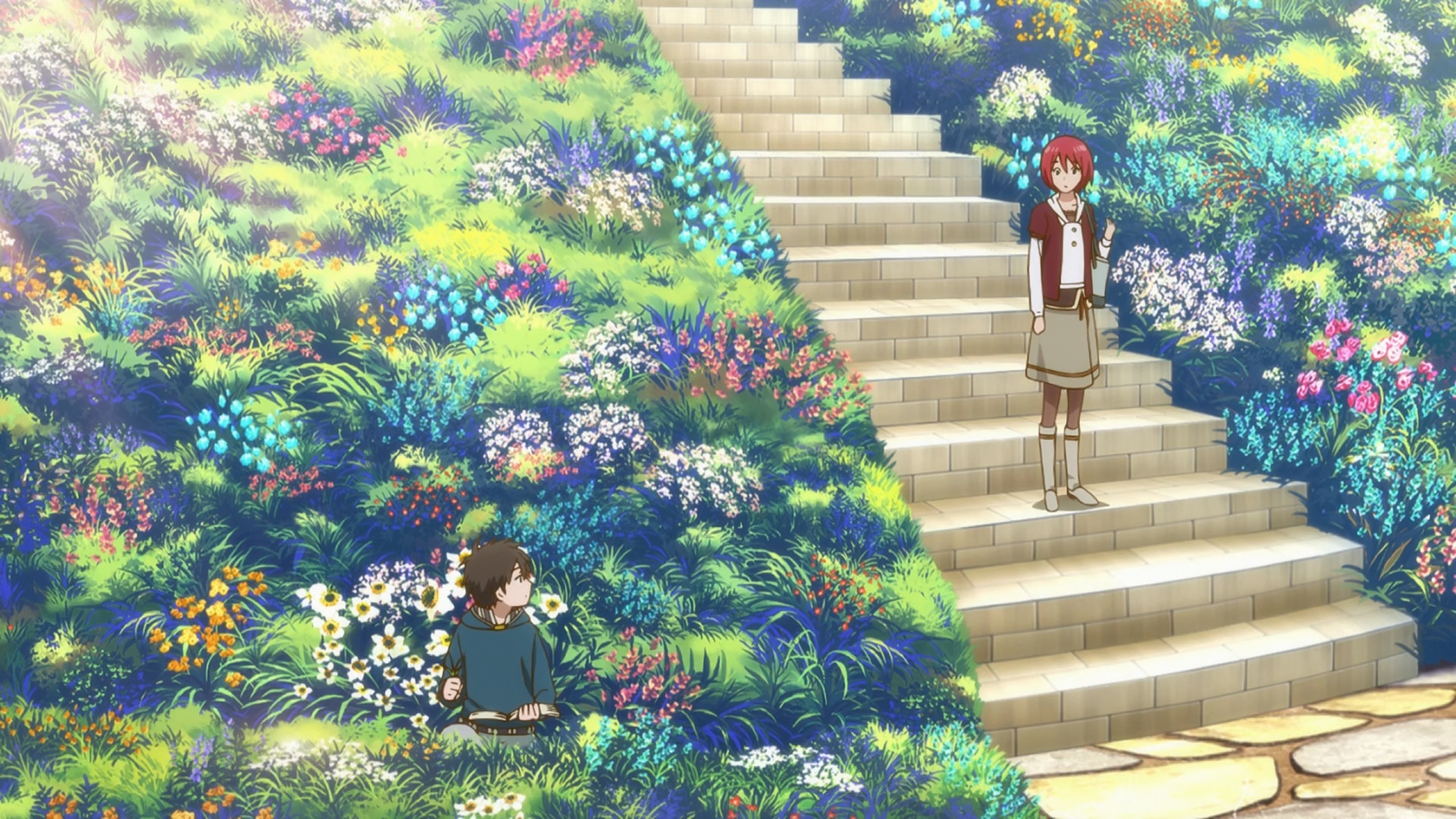 Snow White, Red Hair, Flowers, Nefarious, 1920x1080 Full HD Desktop
