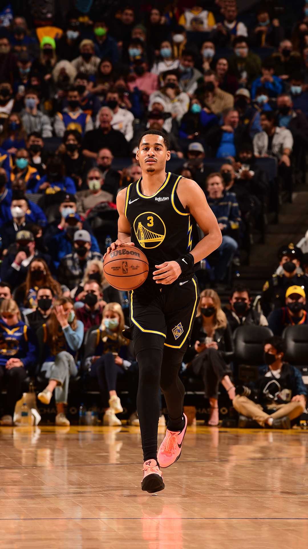 Jordan Poole, Wallpaper, Basketball prodigy, Emerging talent, 1080x1920 Full HD Phone