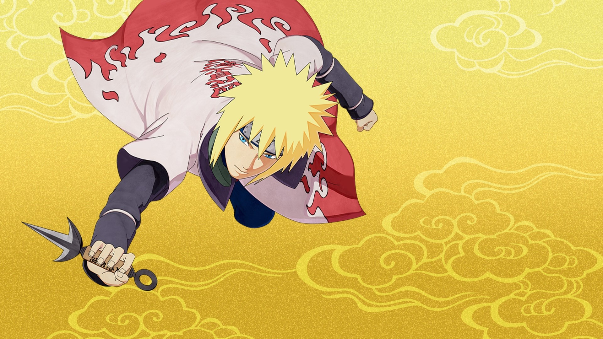Minato Namikaze, Flying Thunder God kunai, Fourth Hokage cloak, Full HD Desktop wallpaper