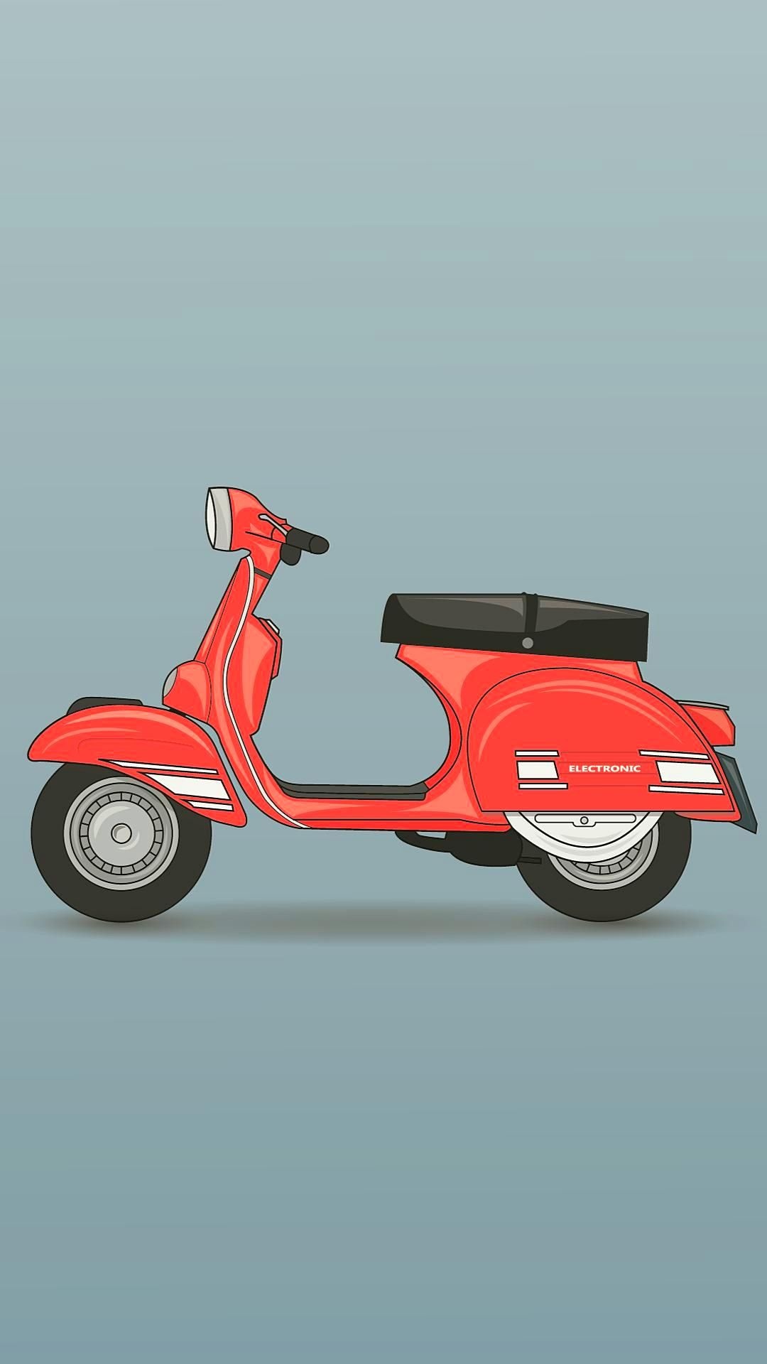 Scooter, Minimalist wallpaper, Iconic Vespa, Xperia enhancement, 1080x1920 Full HD Phone