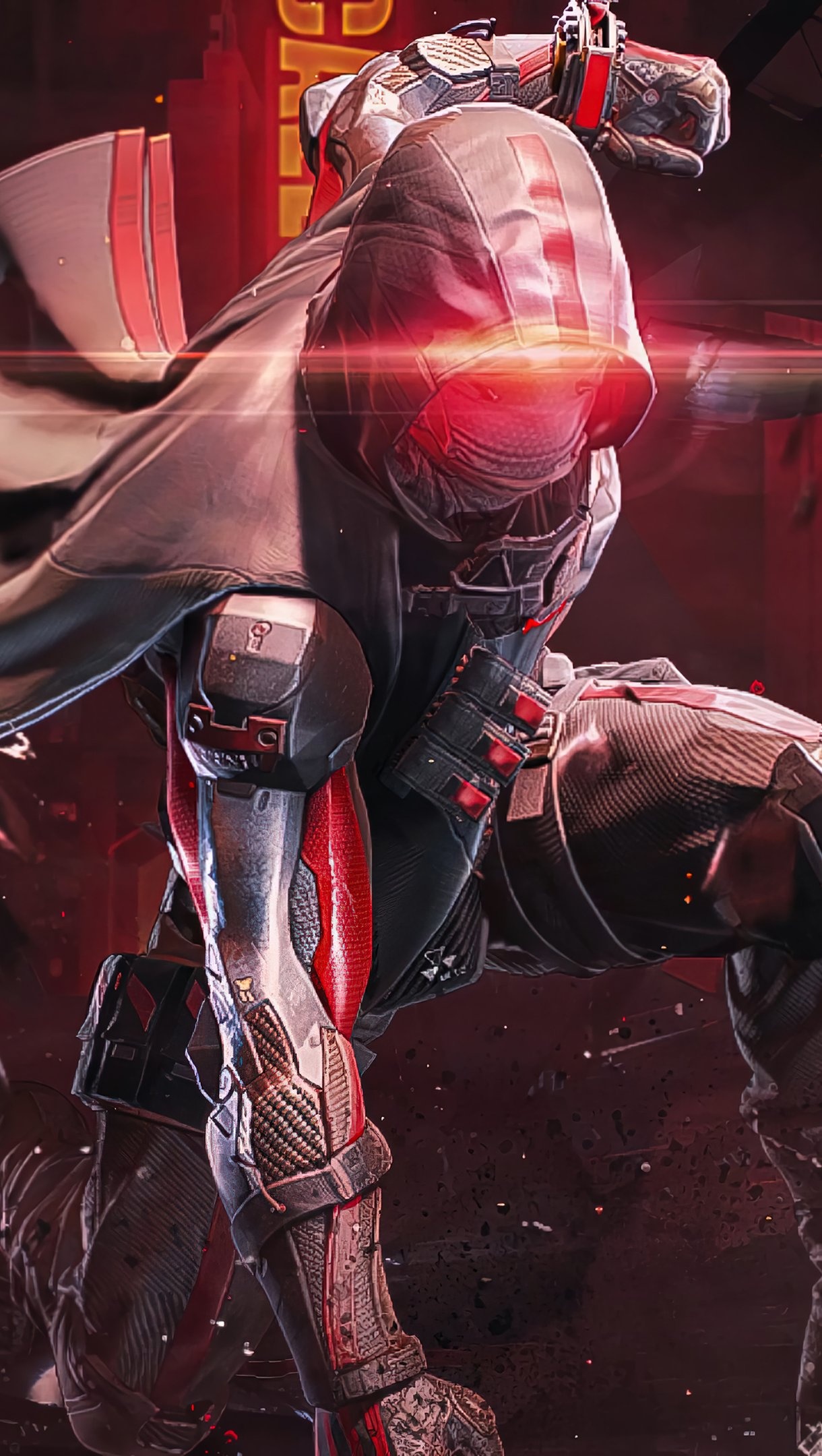 Spectre T-3, glowing red visor, cybernetic tactical armor, HD Phone wallpaper