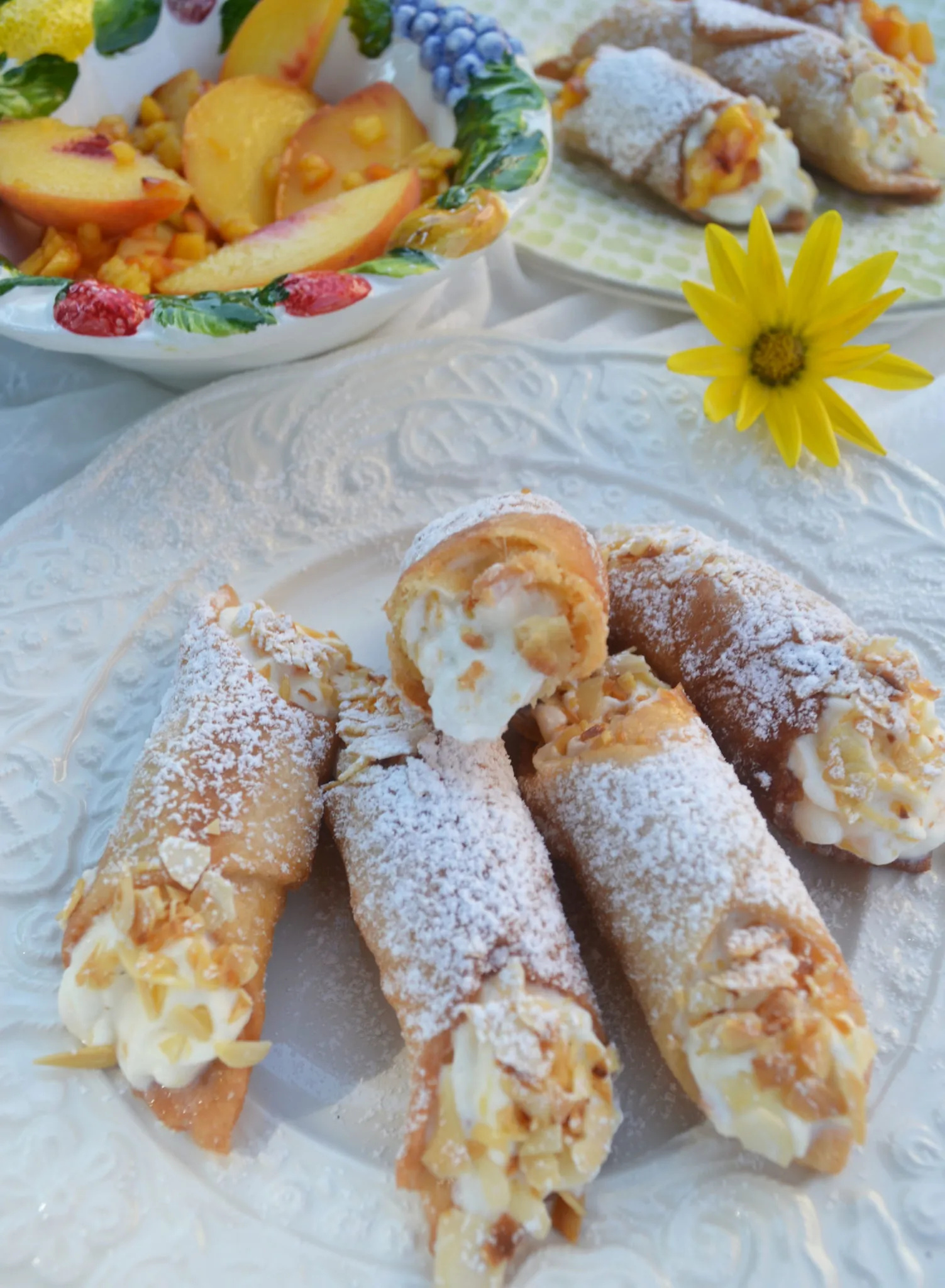 Peach ricotta filling, Love at first bite, Cannoli perfection, Scrumptious treat, 1510x2050 HD Phone