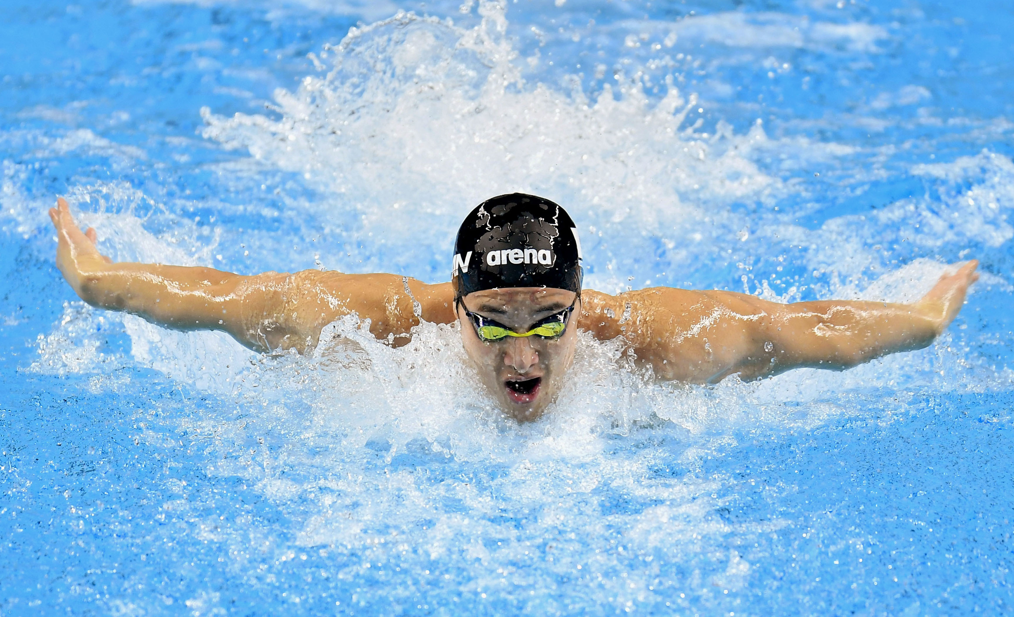 Butterfly stroke, Sports, Japan record, Waseda University, 3460x2110 HD Desktop