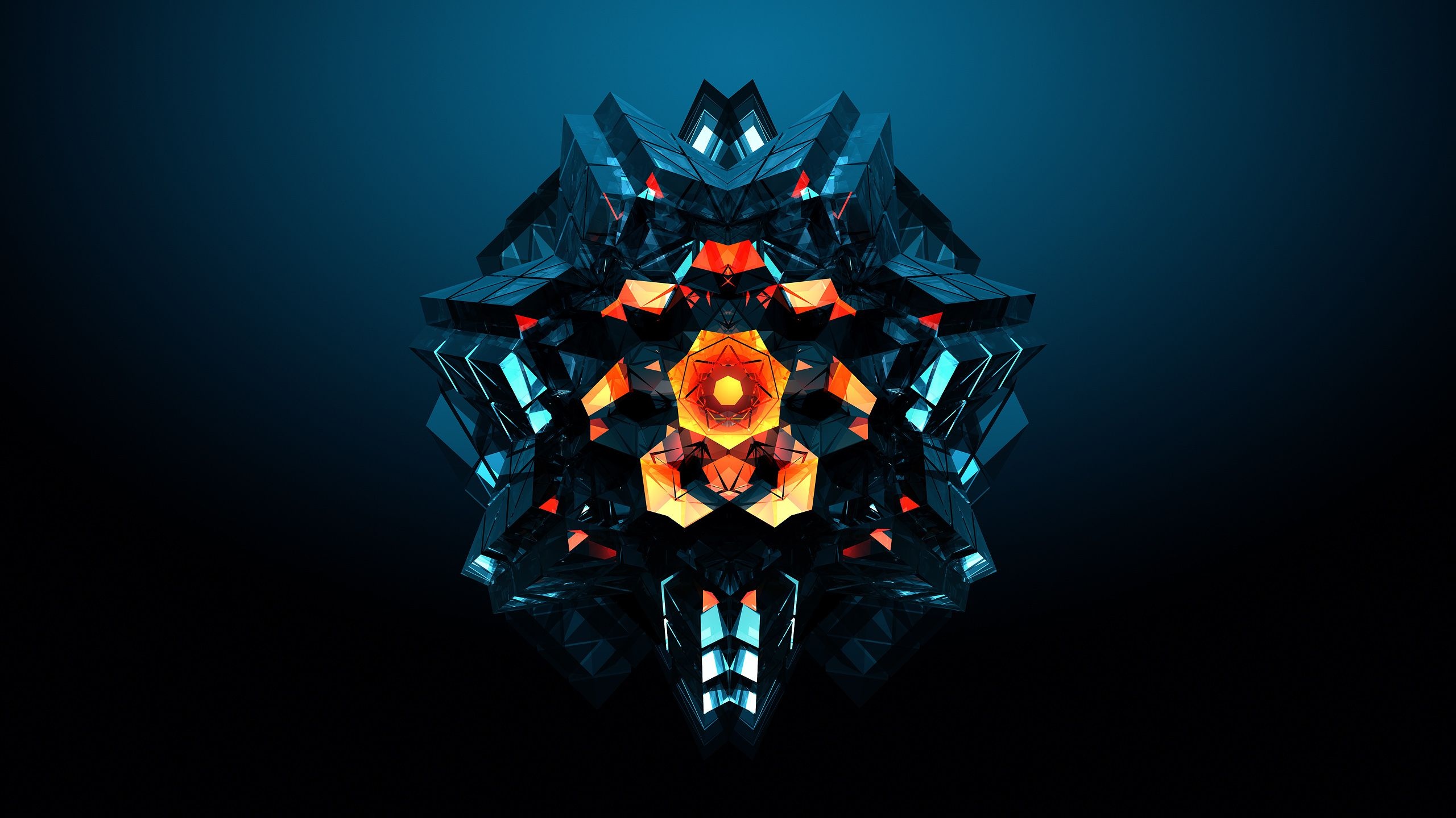 Geometric art, Risen facets, Facets LA, Justin Maller, 2560x1440 HD Desktop