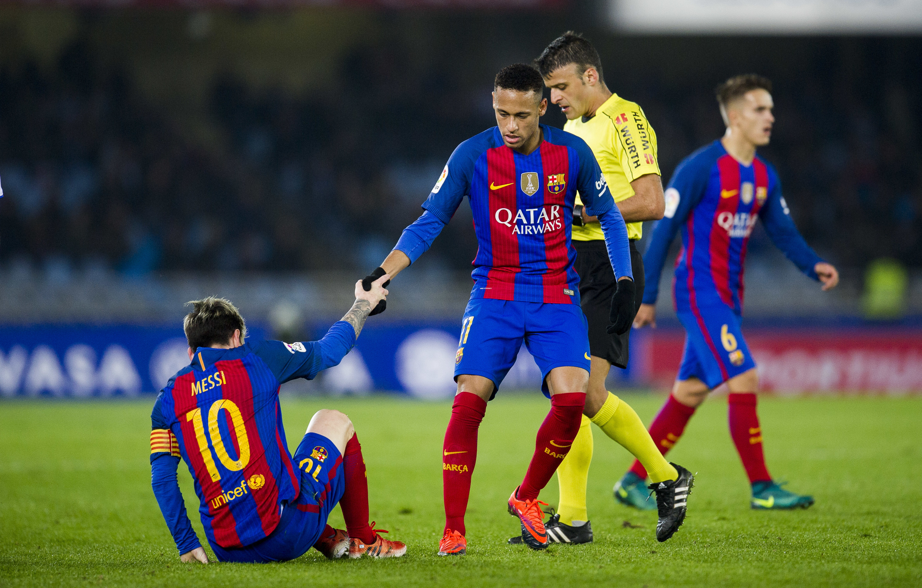 Lionel Messi, Neymar, FC Barcelona kit, HD Desktop wallpaper