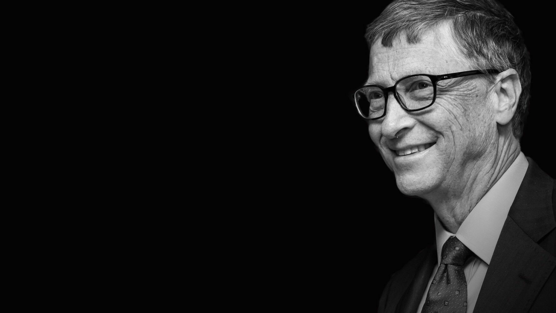 Monochrome, Bill Gates Wallpaper, 1920x1080 Full HD Desktop