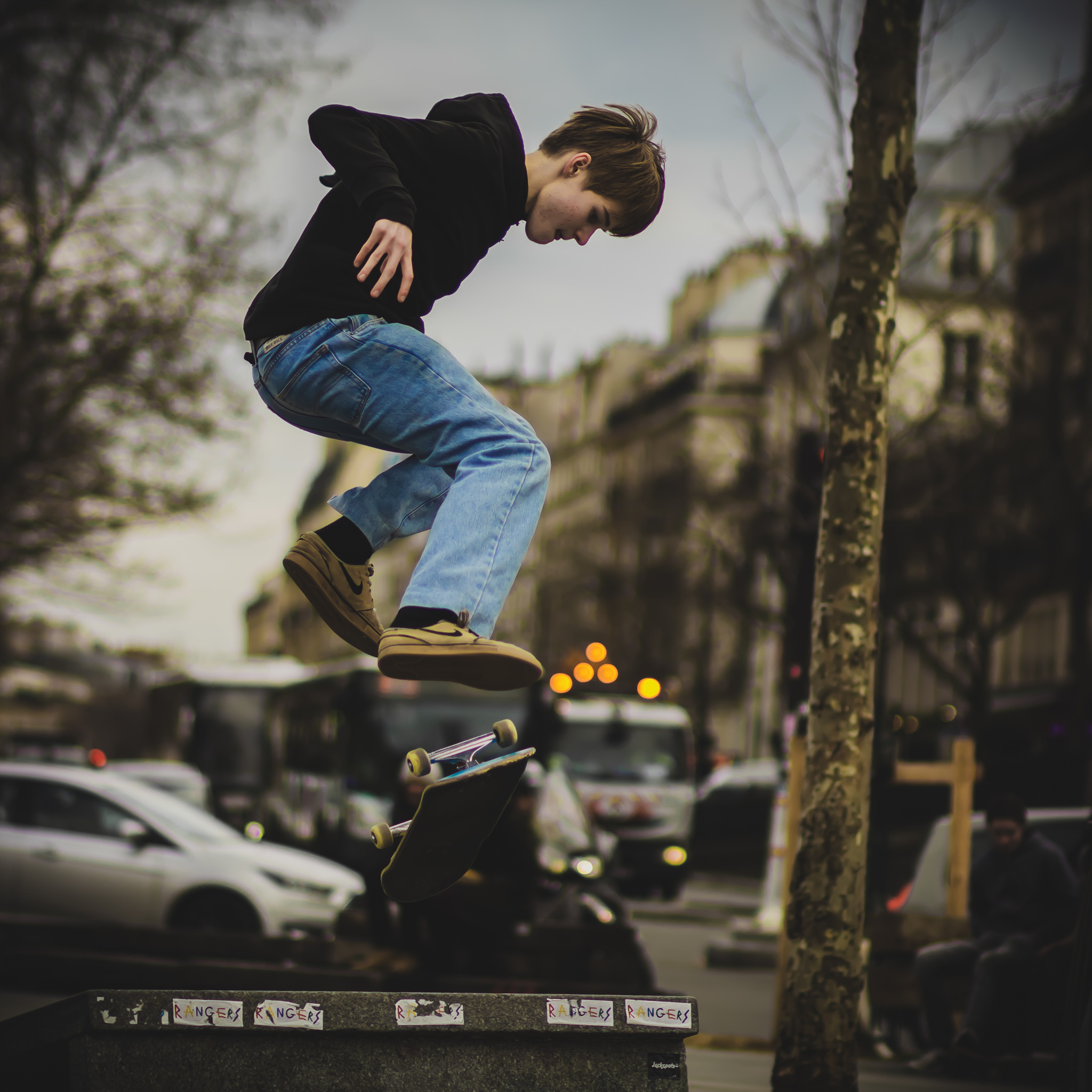 Free stock photo of man skateboarding, Real-life action, Authentic skateboarding moment, Candid shot, 2050x2050 HD Phone